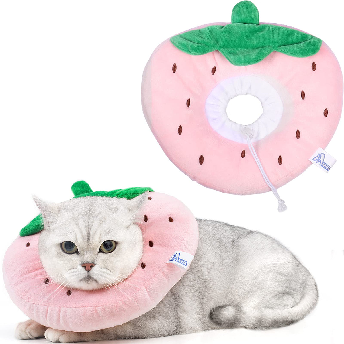 Anwa Adjustable Cat Cone Collar Soft, Cute Cat Recovery Collar, Cat Cones After Surgery For Kittens