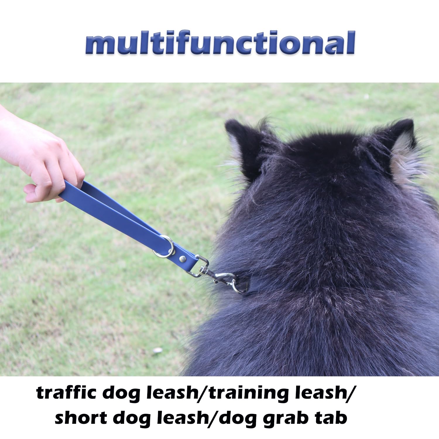 Short Dog Leash Traffic Dog Lead 2 Pcs Waterproof Safety Pets Training Leashes Orange & Blue 10' Pet Leads For Indoor Outdoor Daily Walking Backup Hiking (Blue&Orange 10 Inch)