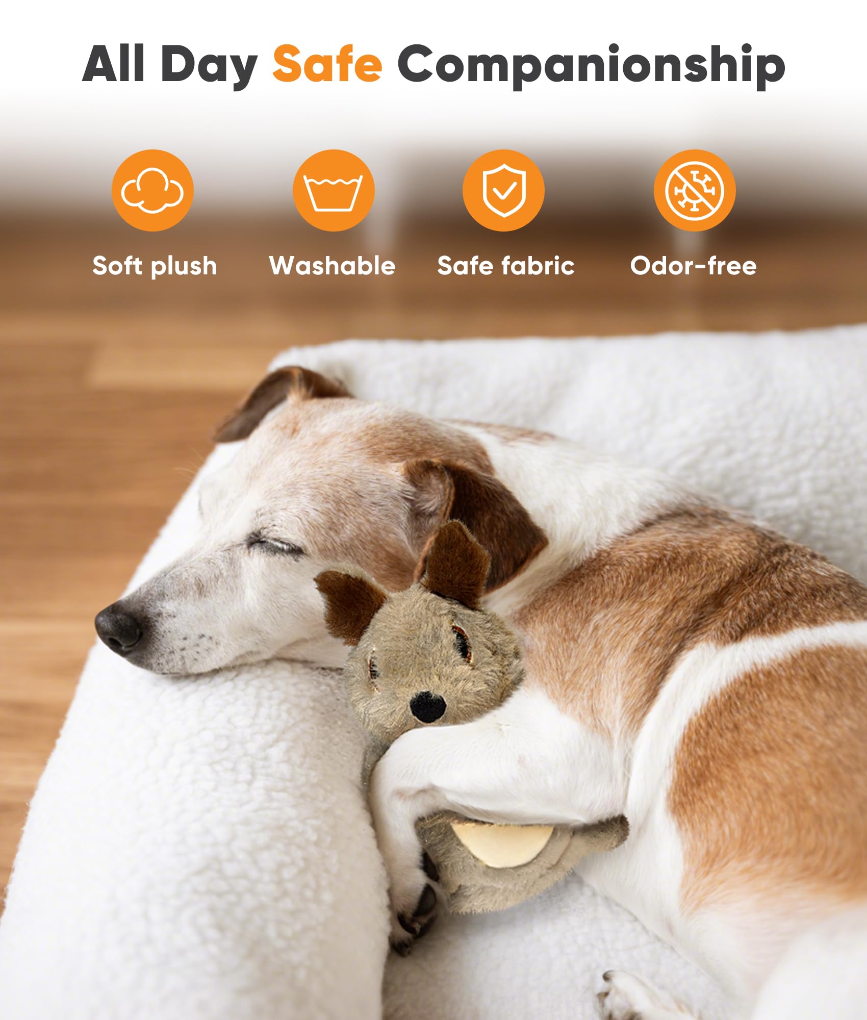 Petbobi Squeaky Dog Toy - Interactive Plush Squirrel Enrichment Toy with Treat-Hiding Pockets & Slow Feeder Puzzle for Small & M