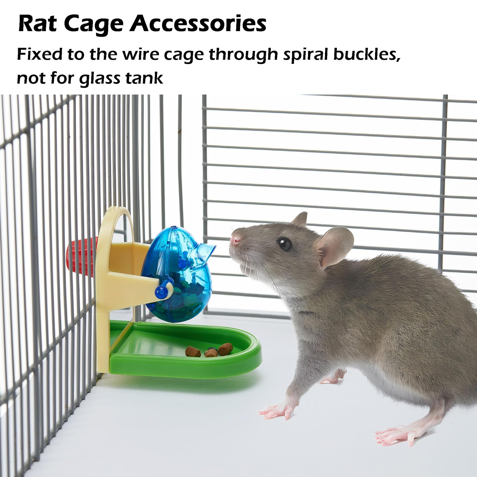 Rat Enrichment Toys - Interactive Foraging and Intelligence Growth Puzzle Games, Treat Dispensing Slow Feeder for Cage, Bird Toy