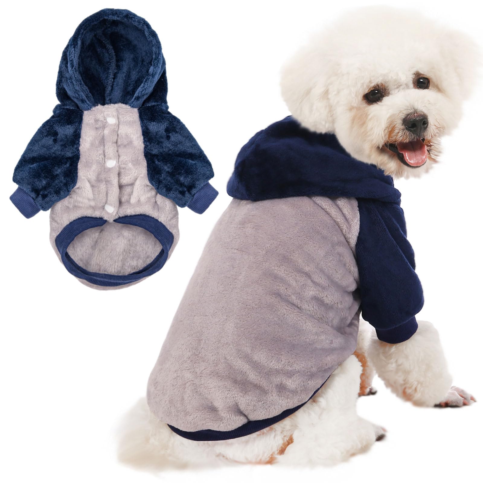 Fabricastle Small Dog Hooded Sweater, Dog Clothes Xxs Xs Small Medium For Dogs Boy & Cats, Soft And Warm Pet Coat, Winter Pet Ja