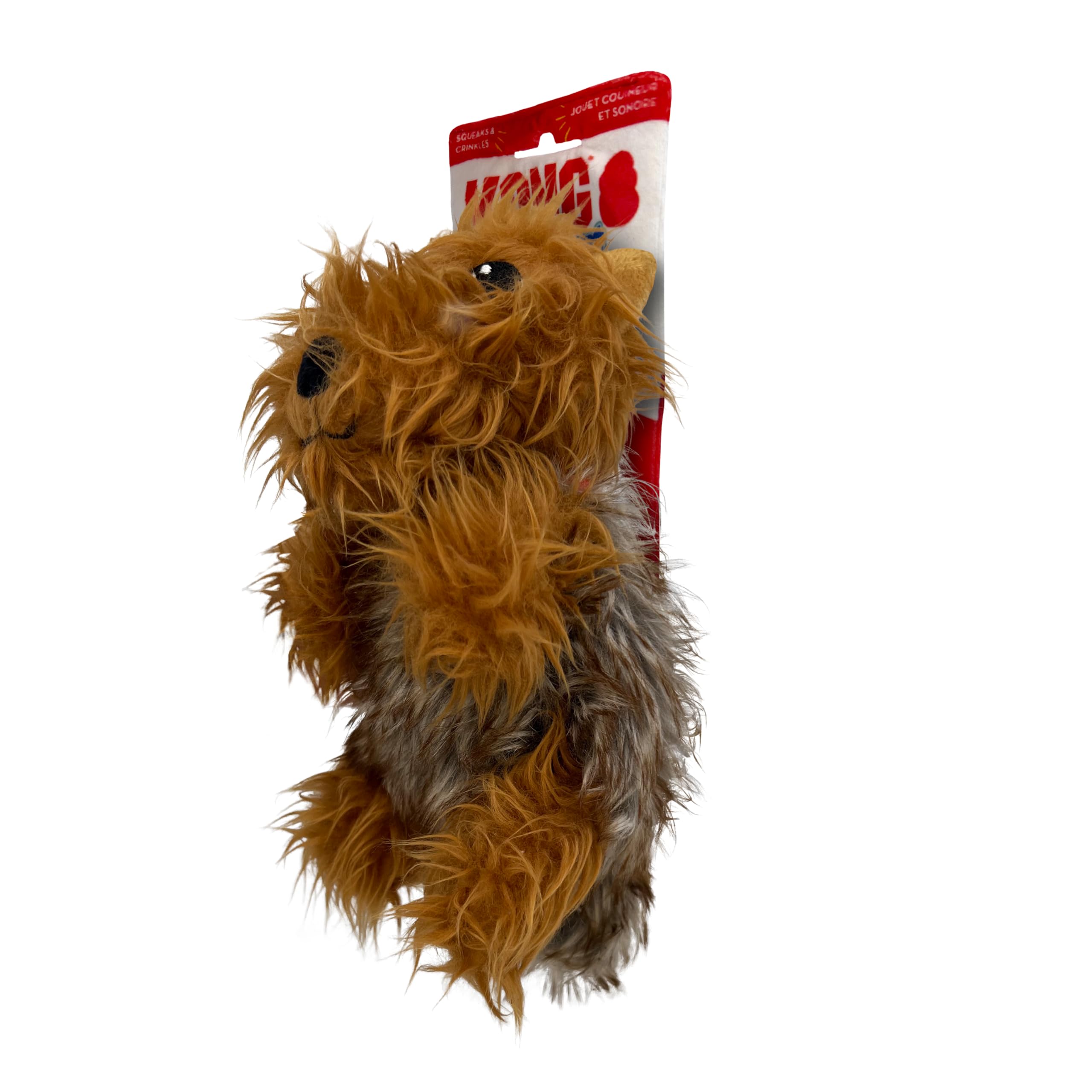 Kong Comfort Pups Low Stuffing Plush Fur And Crinkly Noise With Squeaker (Small, Terry)