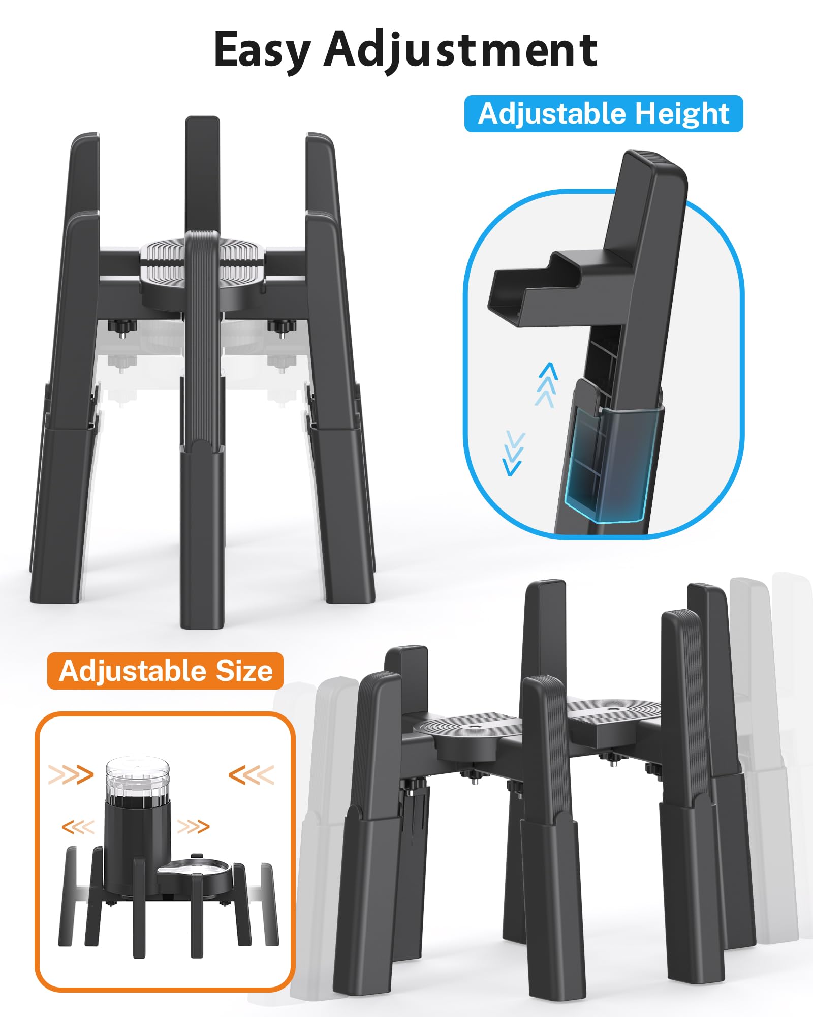 Czpet Dog Water Dispenser Stand, Holder For Pet Automatic Feeders, Width And Height Adjustable Elevated Stand For Pet Feerders,