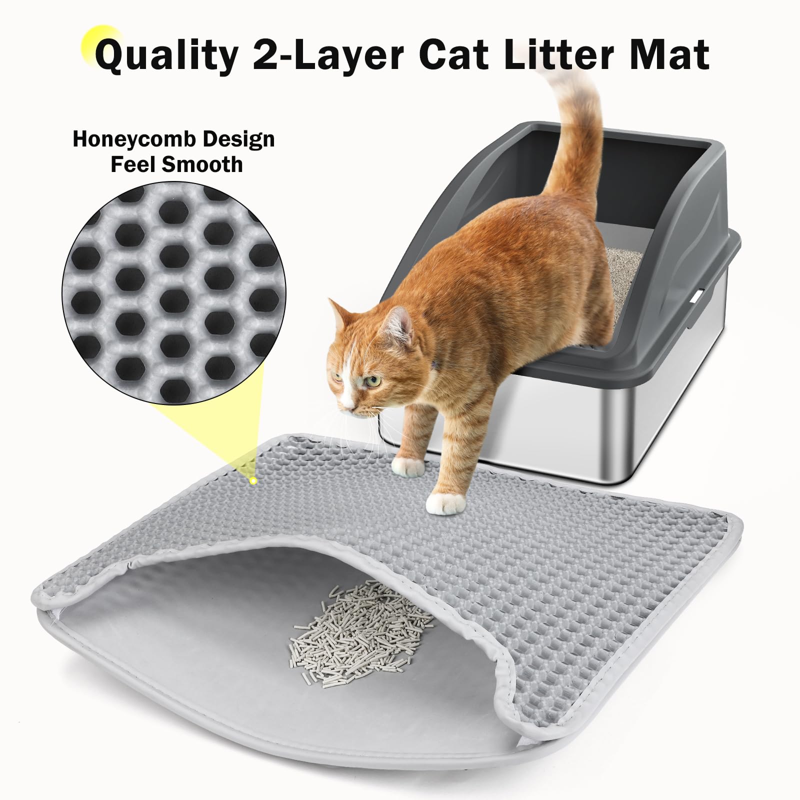 Stainless Steel Cat Litter Box, Extra Large Litter Boxes for Big Cats, Anti-Urine Leakage XL Box with High Sides, XLarge Metal L