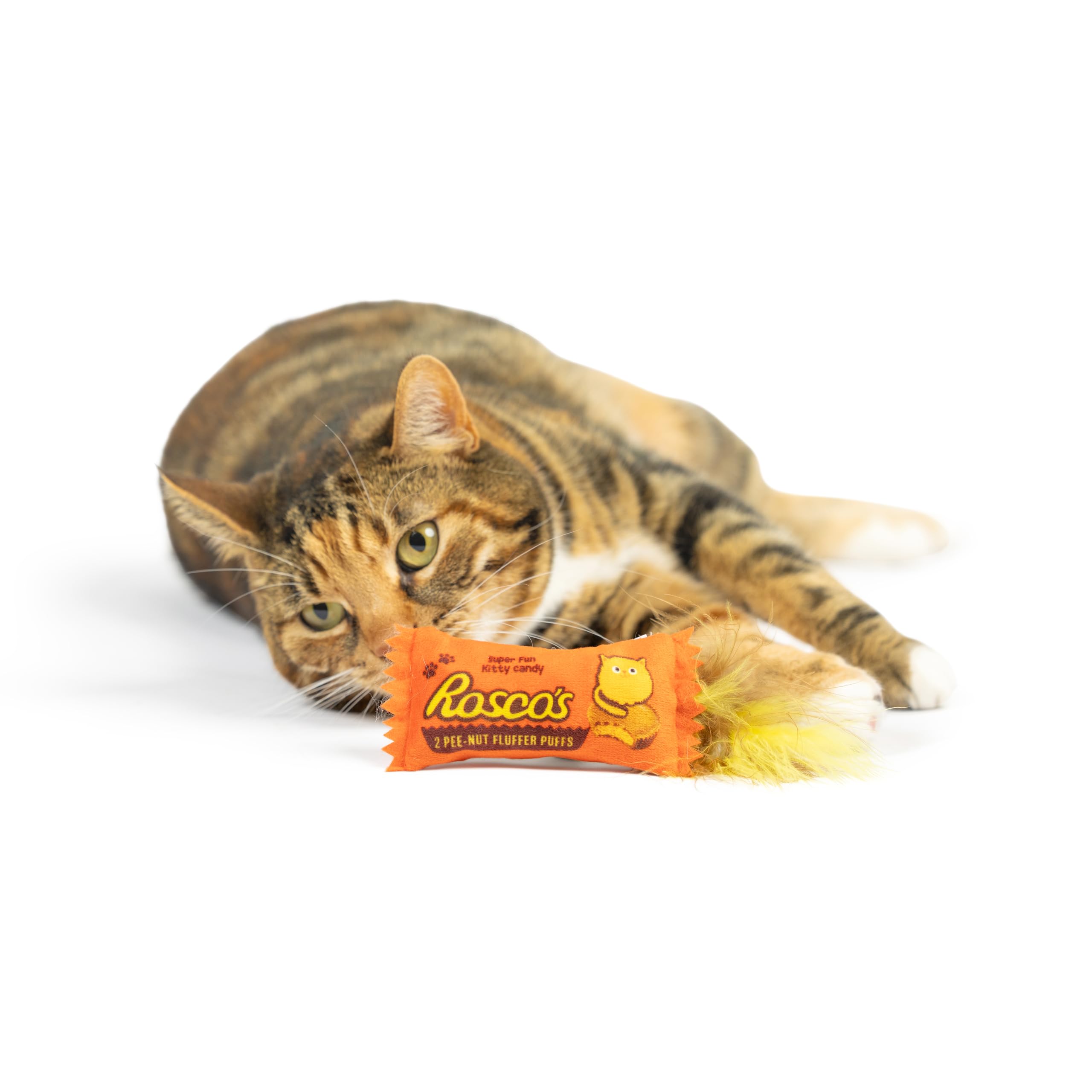 Huxley & Kent Plush Cat Toy - Roscos Fluffer Puffs - Strong Catnip Filled - Soft Plush Kitty Toy With Catnip And Crinkle - Kitty