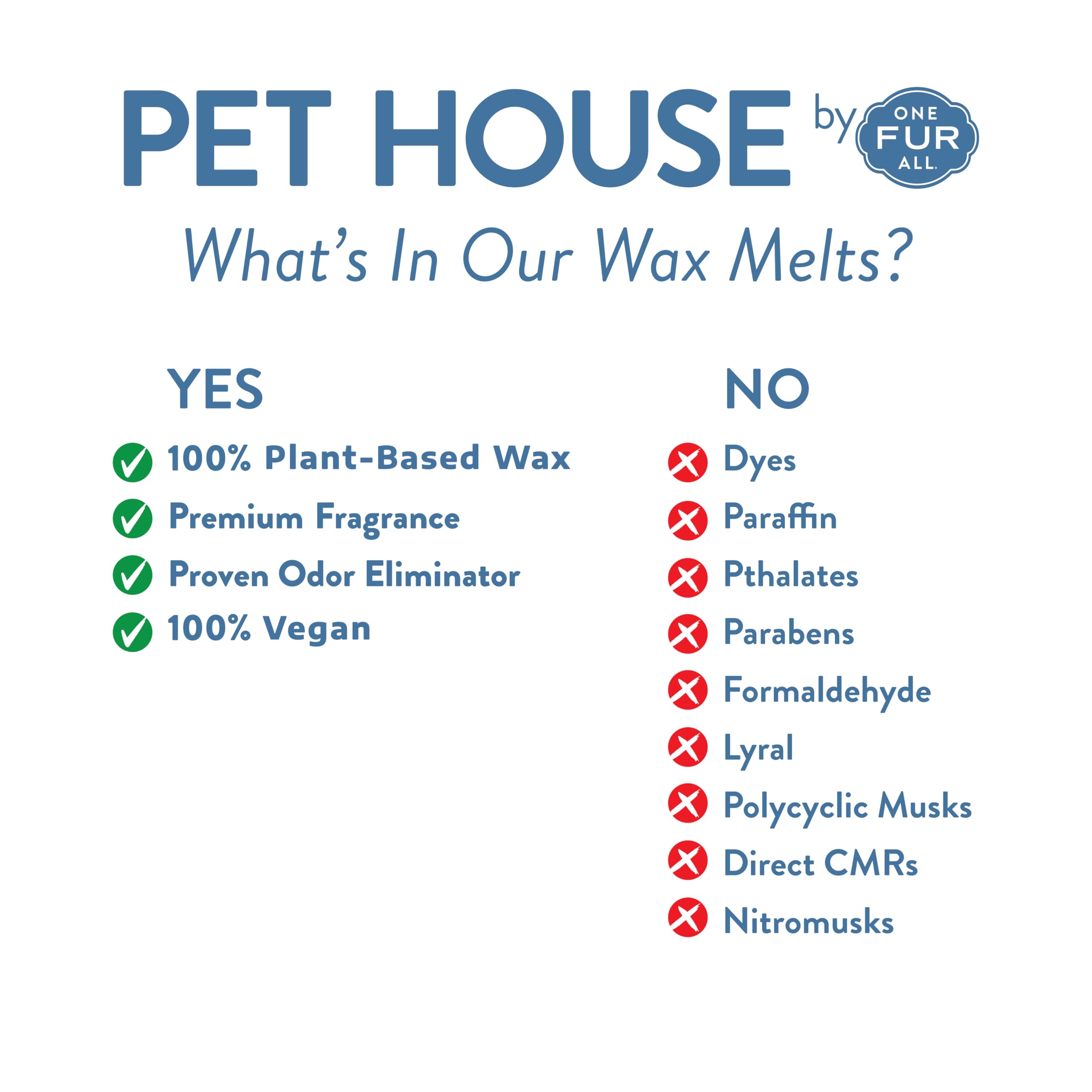 One Fur All Pet House Wax Melts - Snowfall Pack Of 2 - Pet Odor Eliminating Wax Melts - Long-Lasting Scented Wax Melts - Pet-Fri
