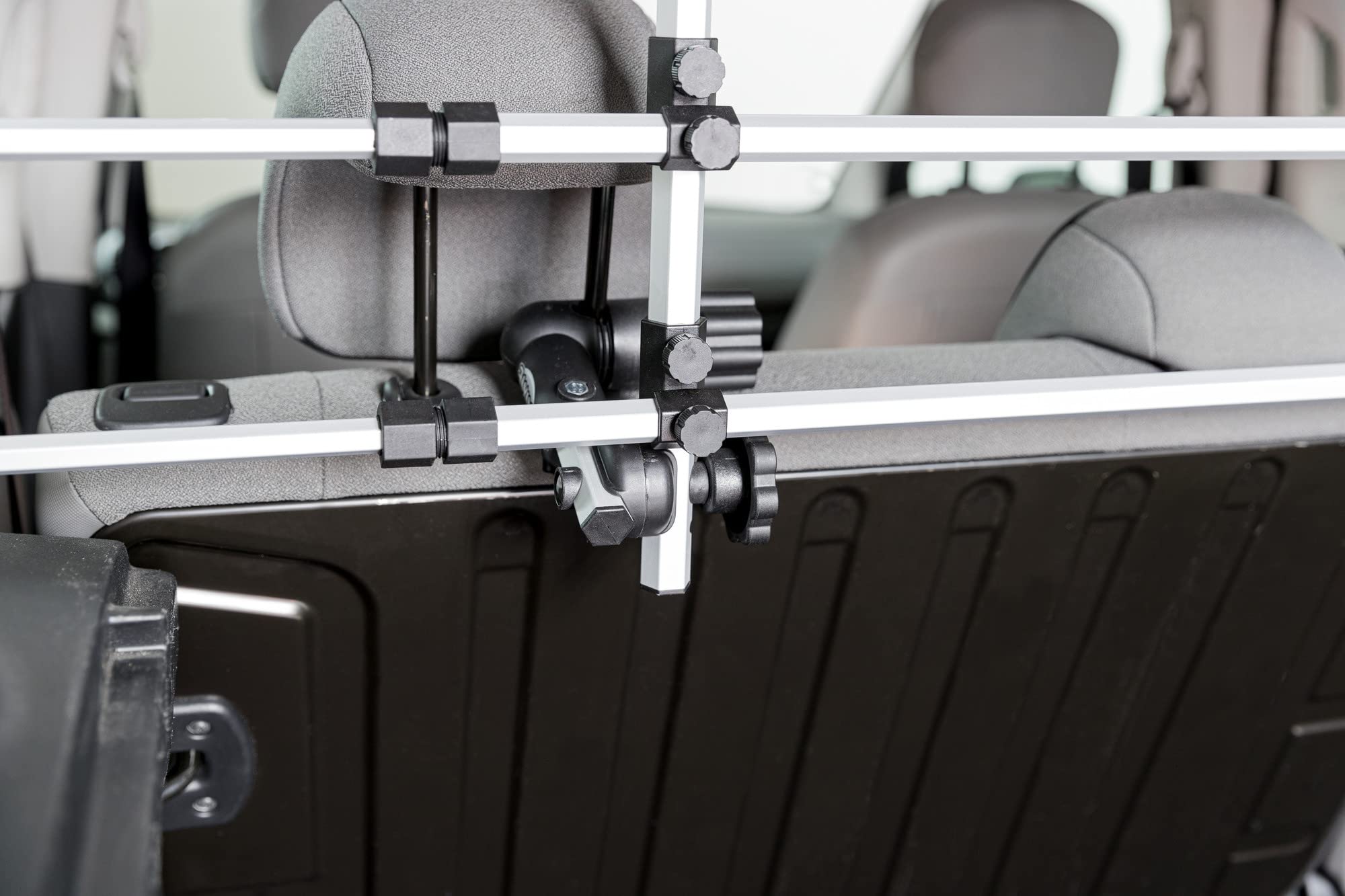 Trixie Pet Barrier For Vehicles, Dog Barrier For Cars And Suvs, Adjustable And Expandable, Aluminum, Medium,Silver/Black