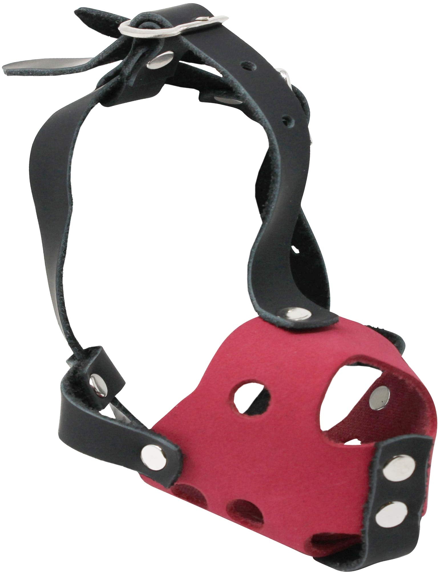 Soft Genuine Leather Dog Cage Basket Muzzle Two-Tone For Xxsmall Xsmall Breeds And Puppies (Snout Circumf 4.5'; Snout Length 1.25')