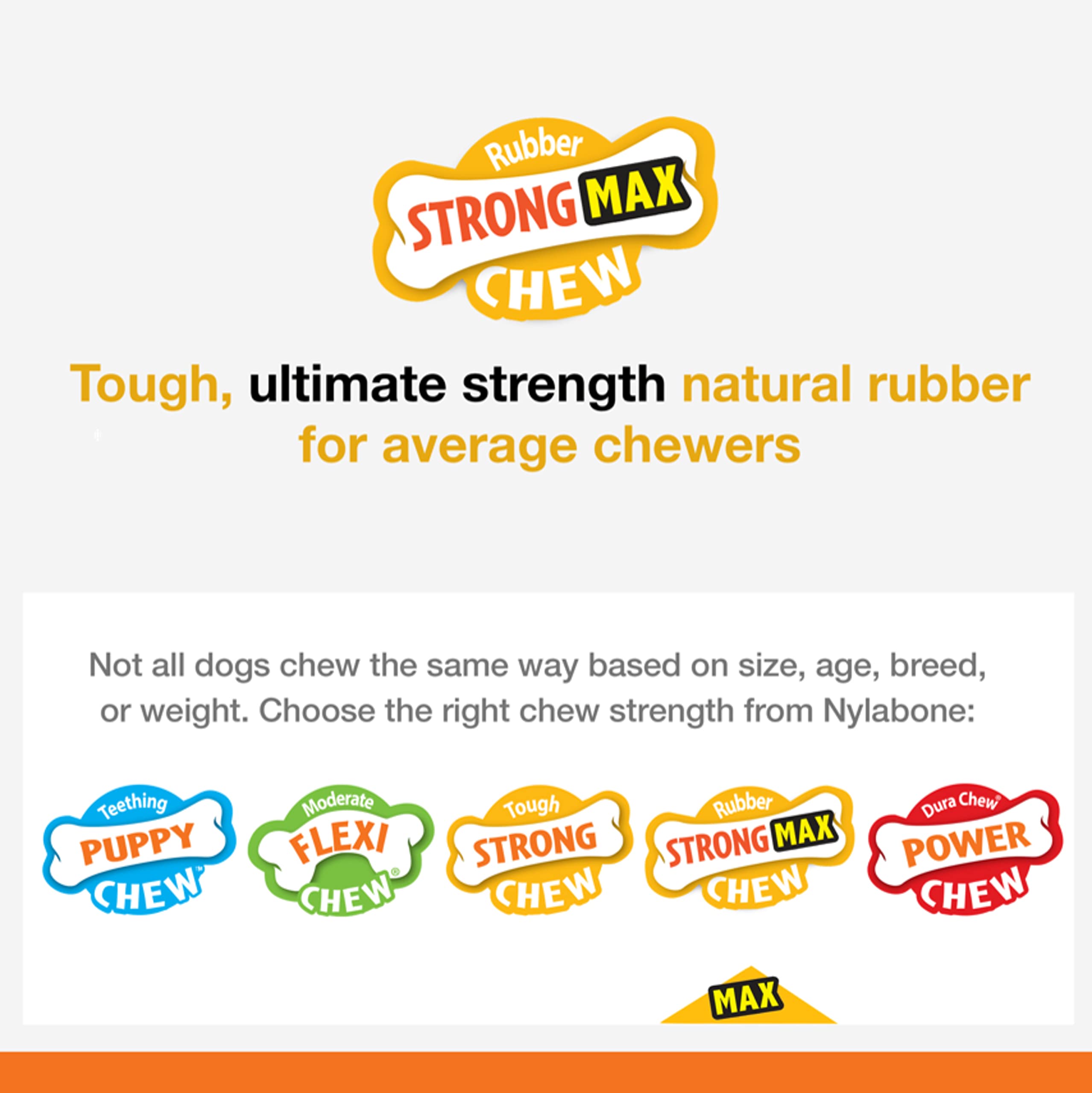 Nylabone Rubber Stuffable Cone Strong Chew Toy For Dogs, Dog Toys For Moderate & Aggressive Chewers, Bacon Flavor, Large - Up To 50 Lbs, 1 Count