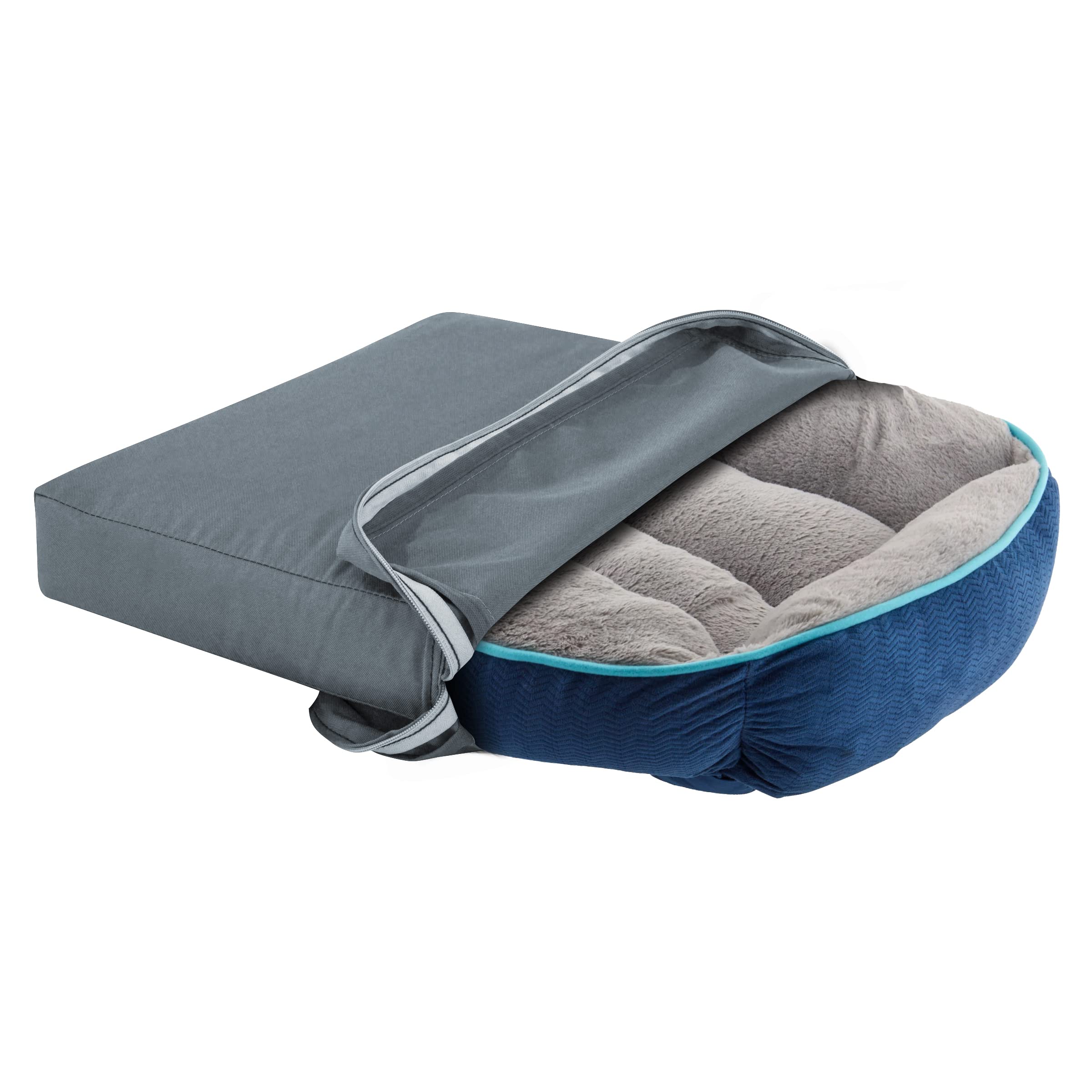 Selugove Dog Bed Covers 53L ?43W ?5H Inch Washable Grey Thickened Waterproof Oxford Fabric With Handles And Zipper Reusable Dog Bed Liner Cover For Large 110-125 Lbs Dog