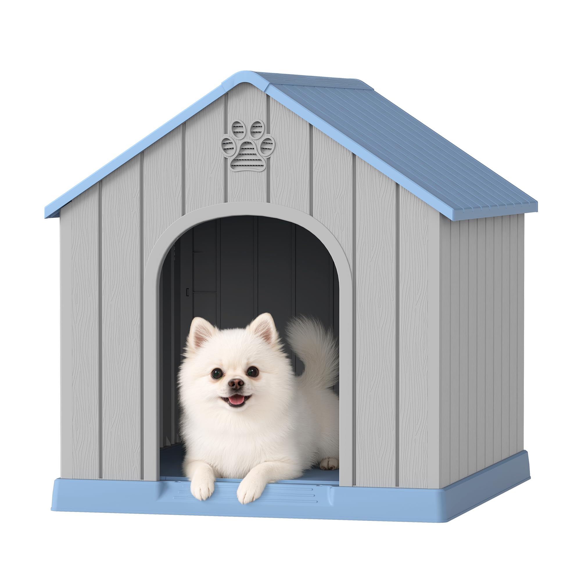 Fancyango Dog House Outdoor Indoor, Weatherproof Dog House with Elevated Floor and Air Vents for Small to Medium Dogs,Easy Clean