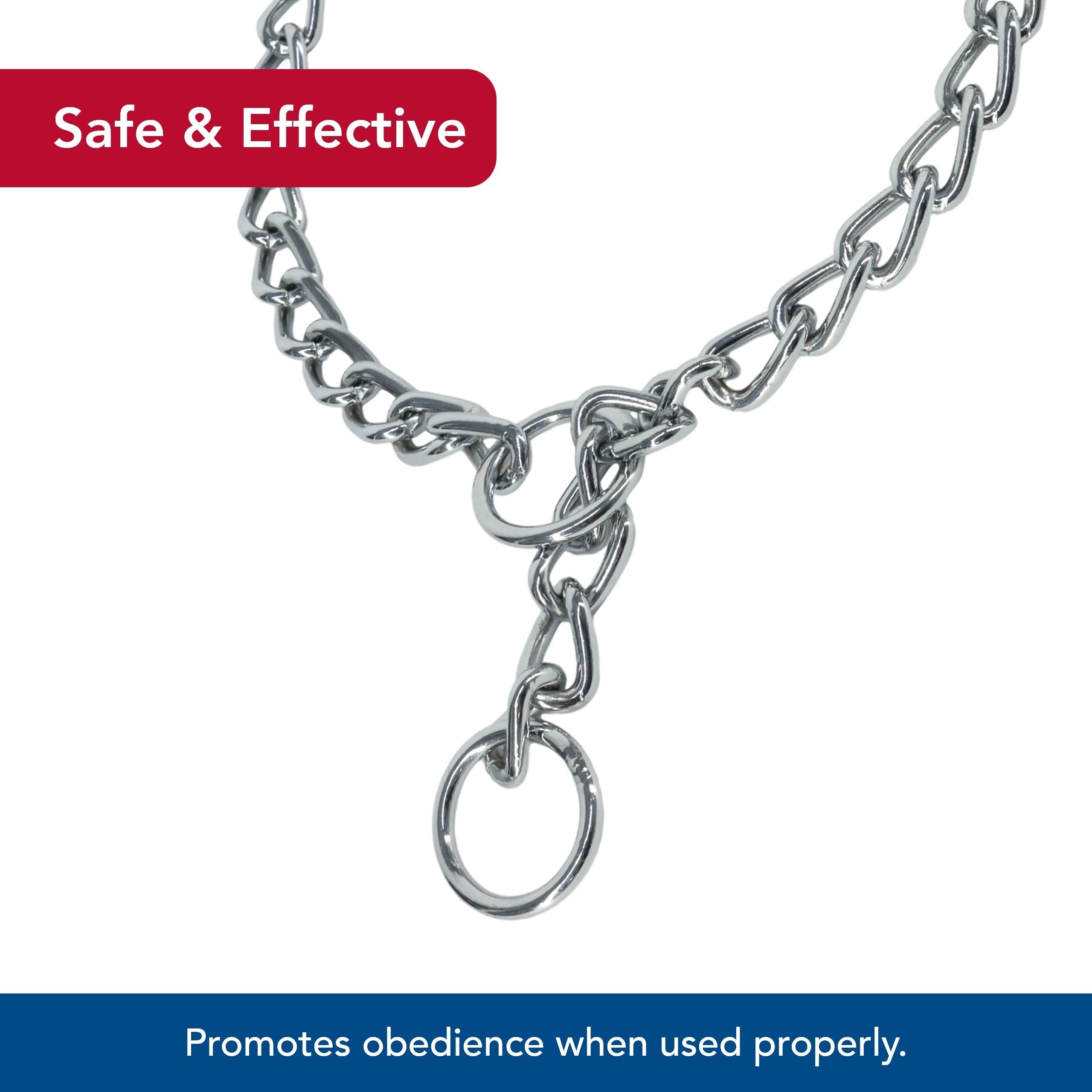 Coastal Pet Titan Chain Training Dog Collar - Choke Collar For Dog Training - Durable Metal Dog Collar - Strong Dog Choke Chain - Argon-Welded, Chrome Dog Chain Collar - 4 Mm X 28'