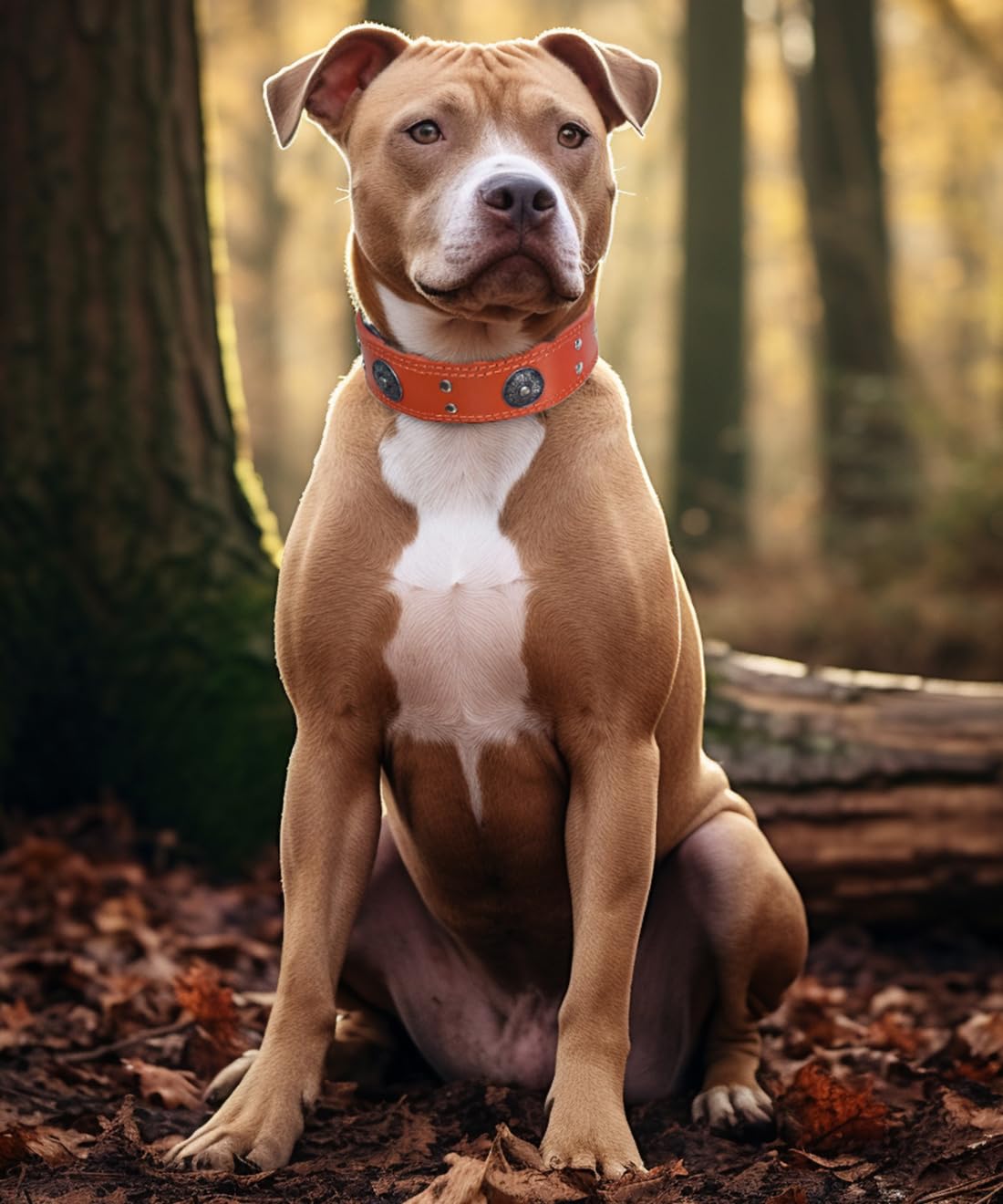 Leather Dog Collar, 2 Inches Wide Heavy Duty Genuine Leather Collars, Handmade, Soft, And Luxury, Eye-Catching Best Choice For L