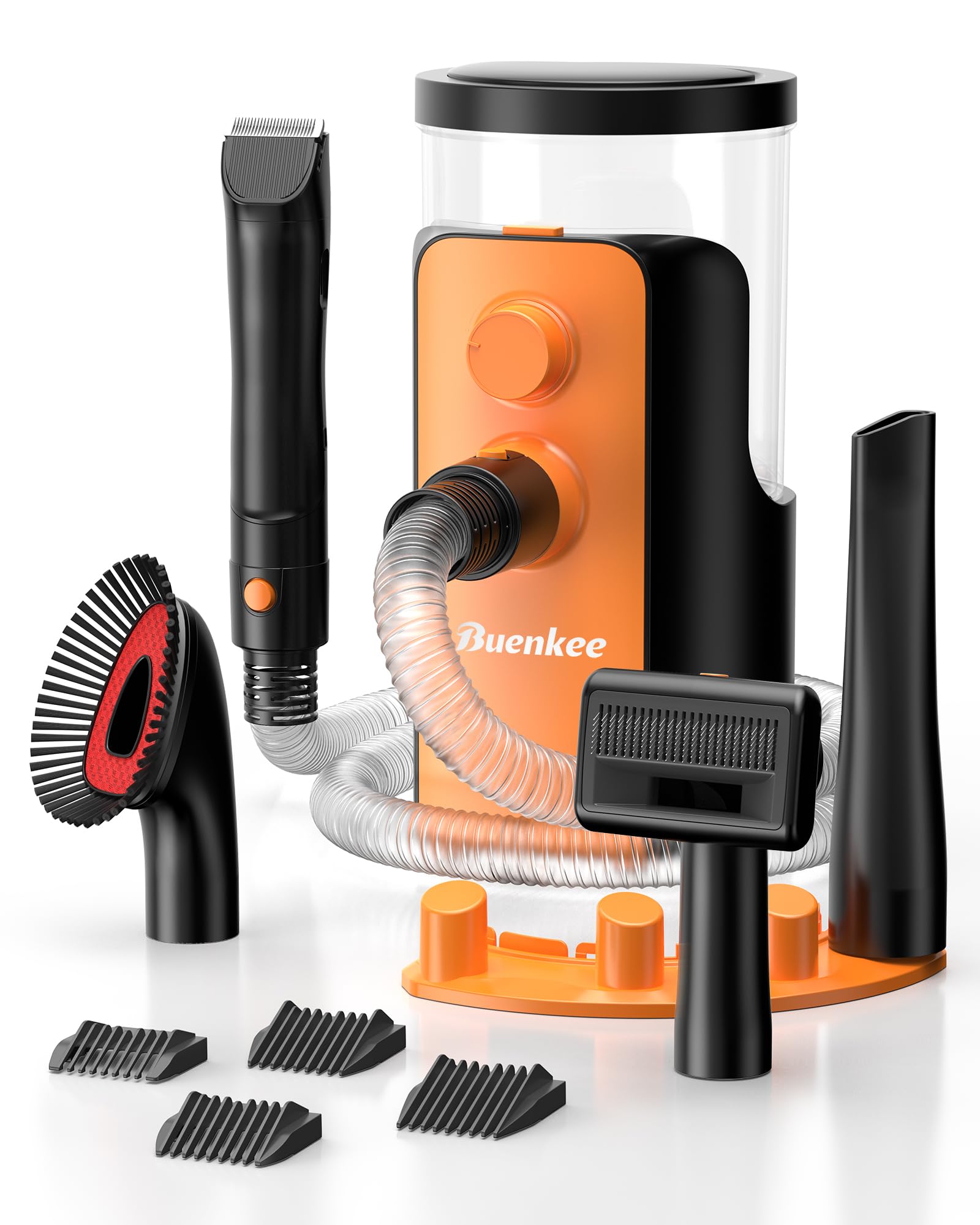 Buenkee Dog Grooming Vacuum, 4.5L Extra-Large Dust Cup Dog Grooming Kit, 14000Pa High-Suction Pet Groomer With Clippers, Low-Noi