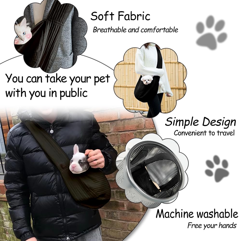 Natuya Small Dog Carrier Sling Cat Sling-Dog Slings For Carrying Small Dogs-Adjustable Strap Hand Free Pet Puppy For Outdoor Tra