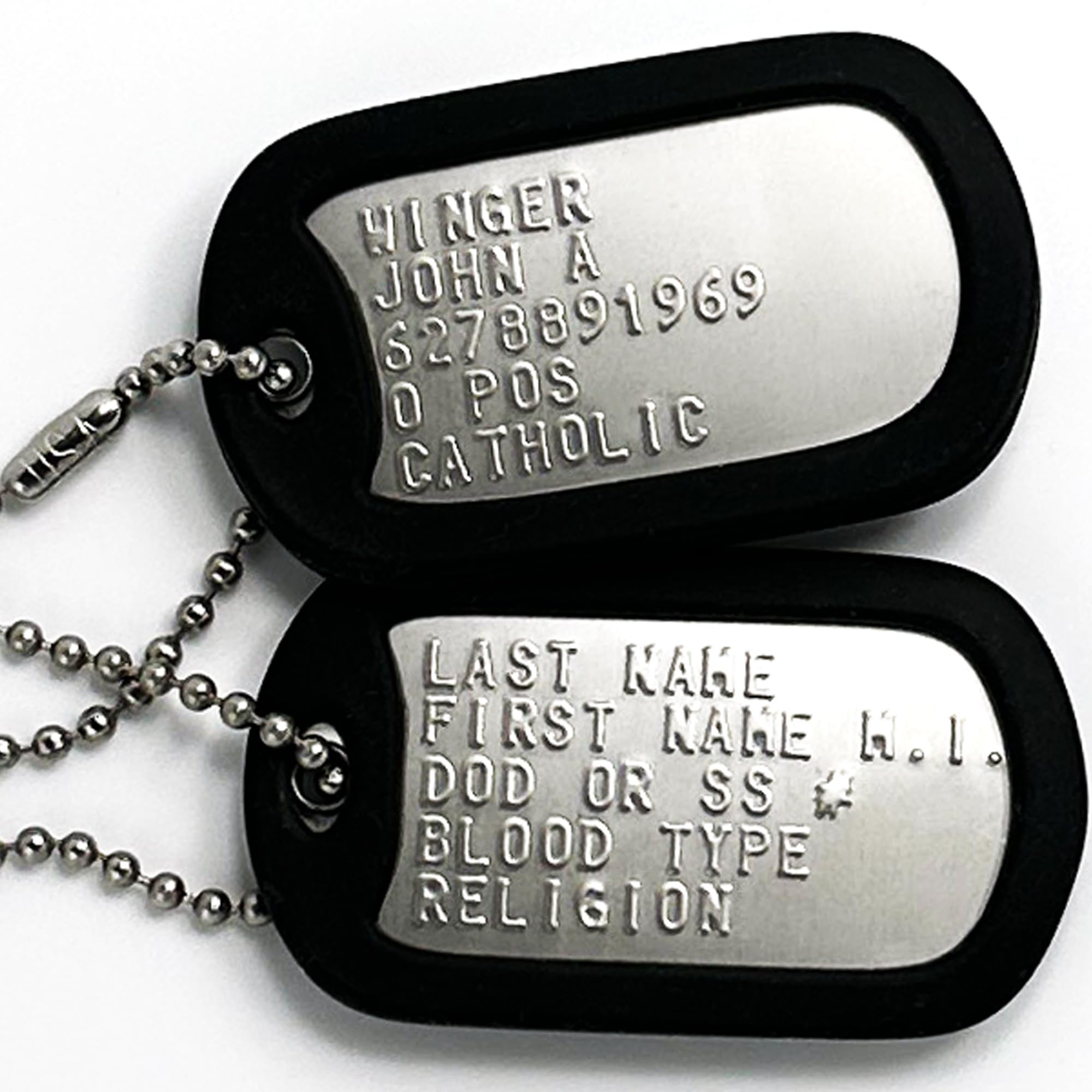 Personalized Military Dog Tags, Us Made Milspec Regulation Replacement Id Tags For Active Duty Service Members And Veterans From