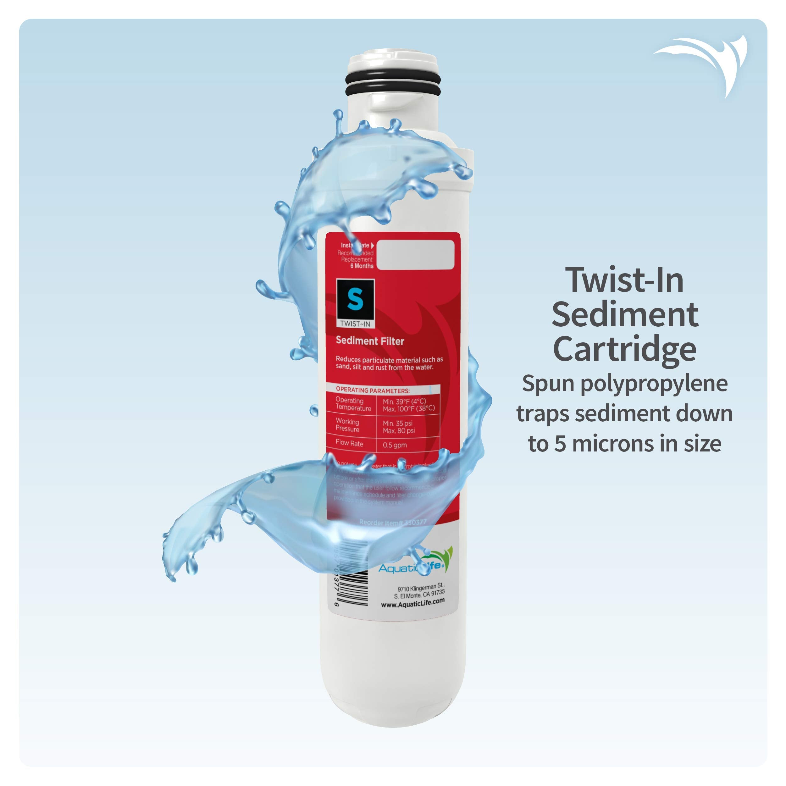 Aquatic Life 4 Count Reverse Osmosis Water Filter Replacement Cartridge Pack - Sediment, Carbon Block & Deionization Resin for 3/4-Stage RO/DI System