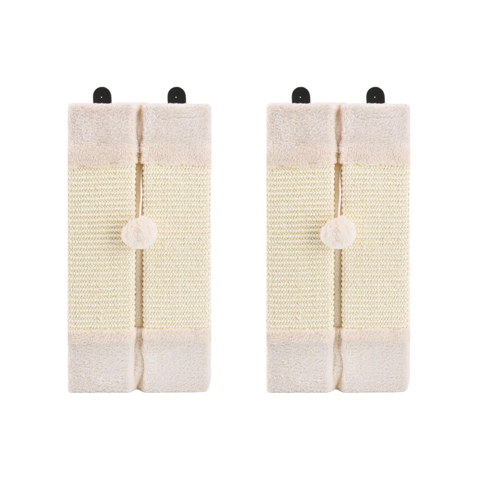 Liflix 2-Pack Wall Corner Cat Scratcher For Indoor Cats - Wall Mounted Sisal Scratching Pad With Hanging Ball - Vertical Corner 