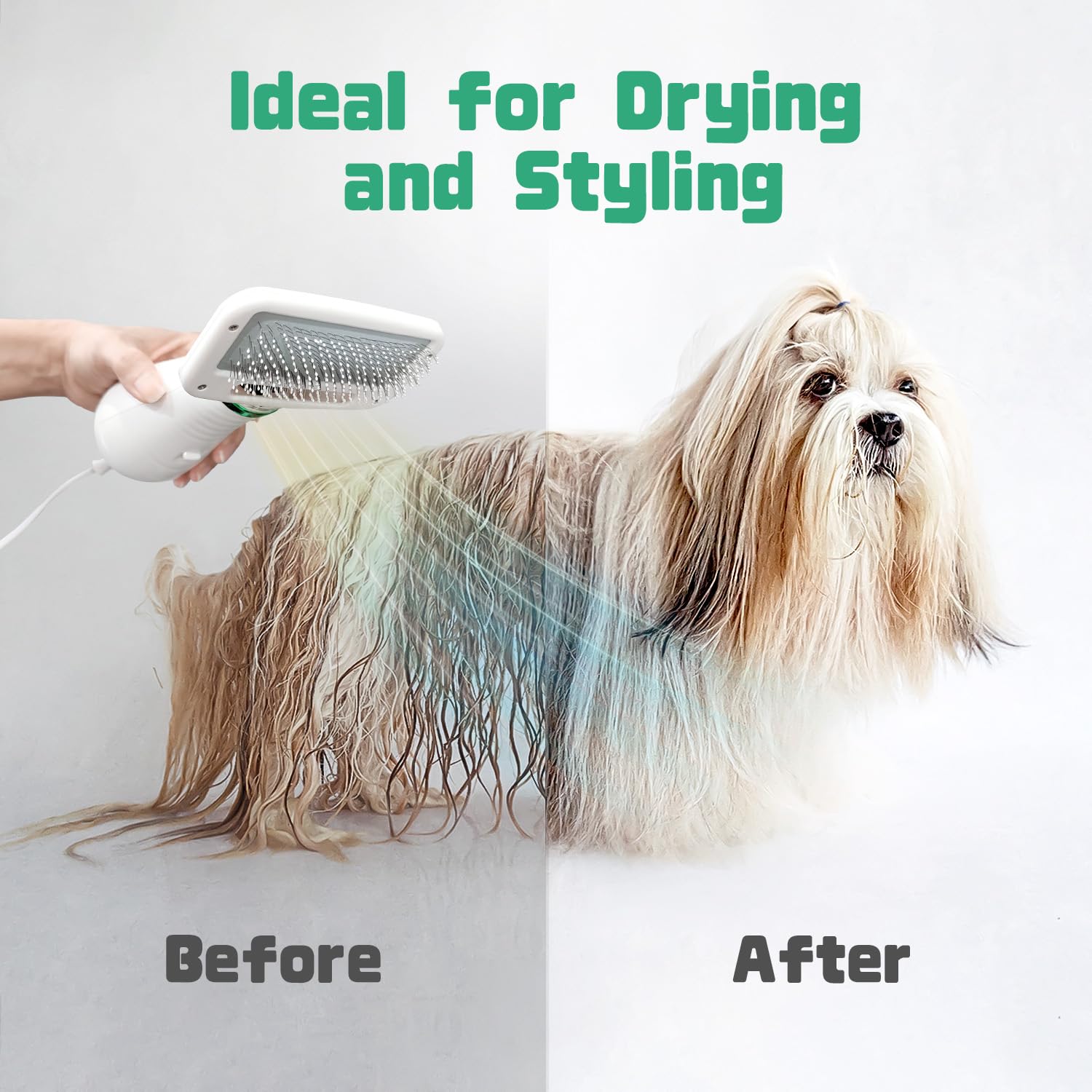 Livekey Pet Hair Dryer, 2 In 1 Pet Grooming Hair Dryer With Slicker Brush, Home Dog Hair Dryer With Adjustable 2 Temperatures Settings, For Small And Medium Dogs And Cats