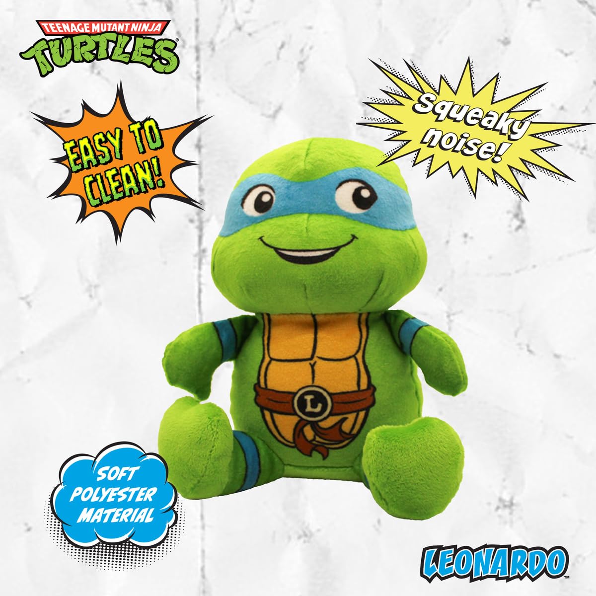Design Lab, Inc. Teenage Mutant Ninja Turtle Official Merchandise | Tmnt Toys | Squeaky Plush Dog Toy | Leonardo | Squeaks For I
