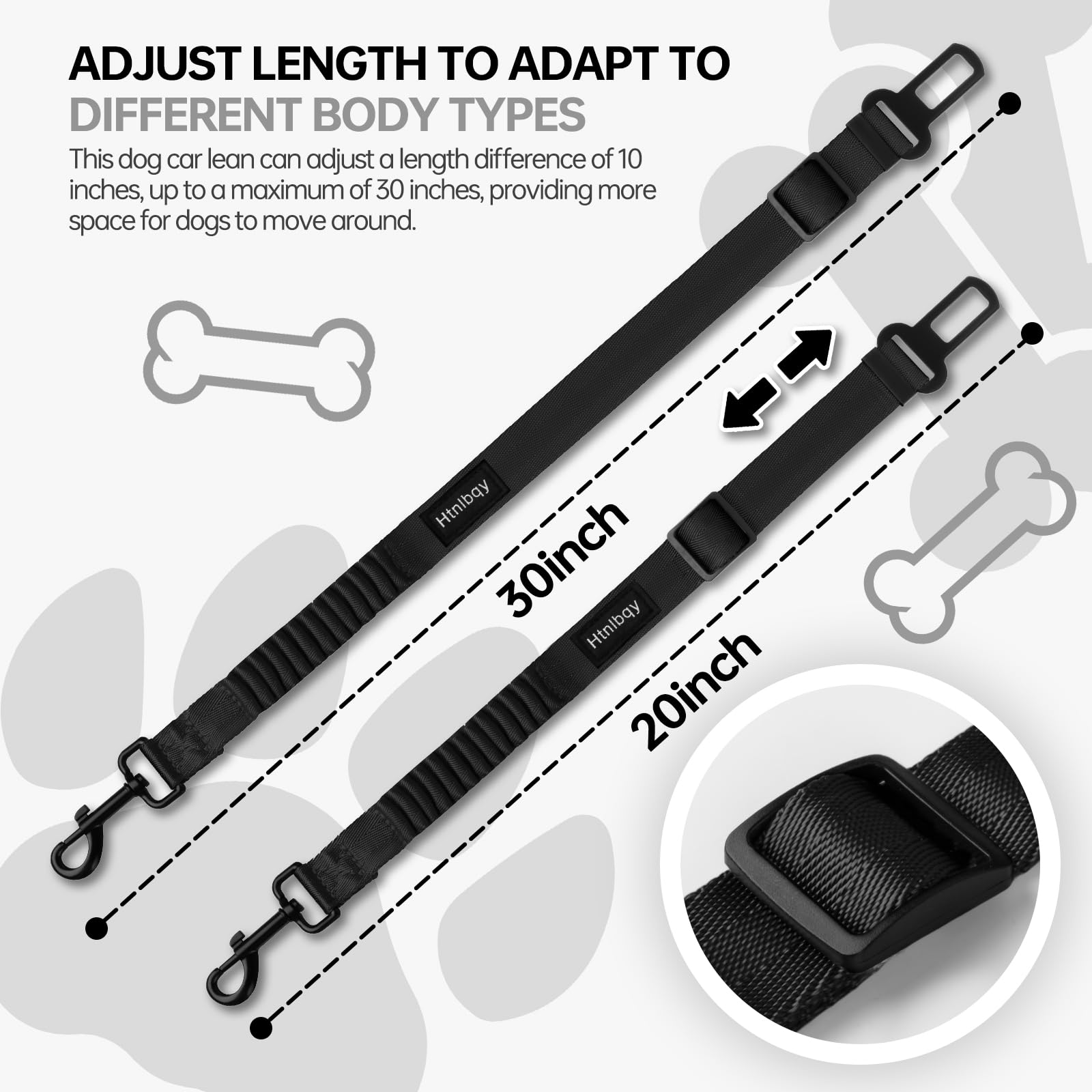 Thickened Dog Seat Belt for Car, 3 Pack Set Retractable Dog Car Leash Adjustable Dog Seat Belt for Vehicle Nylon Pet Safety Seat