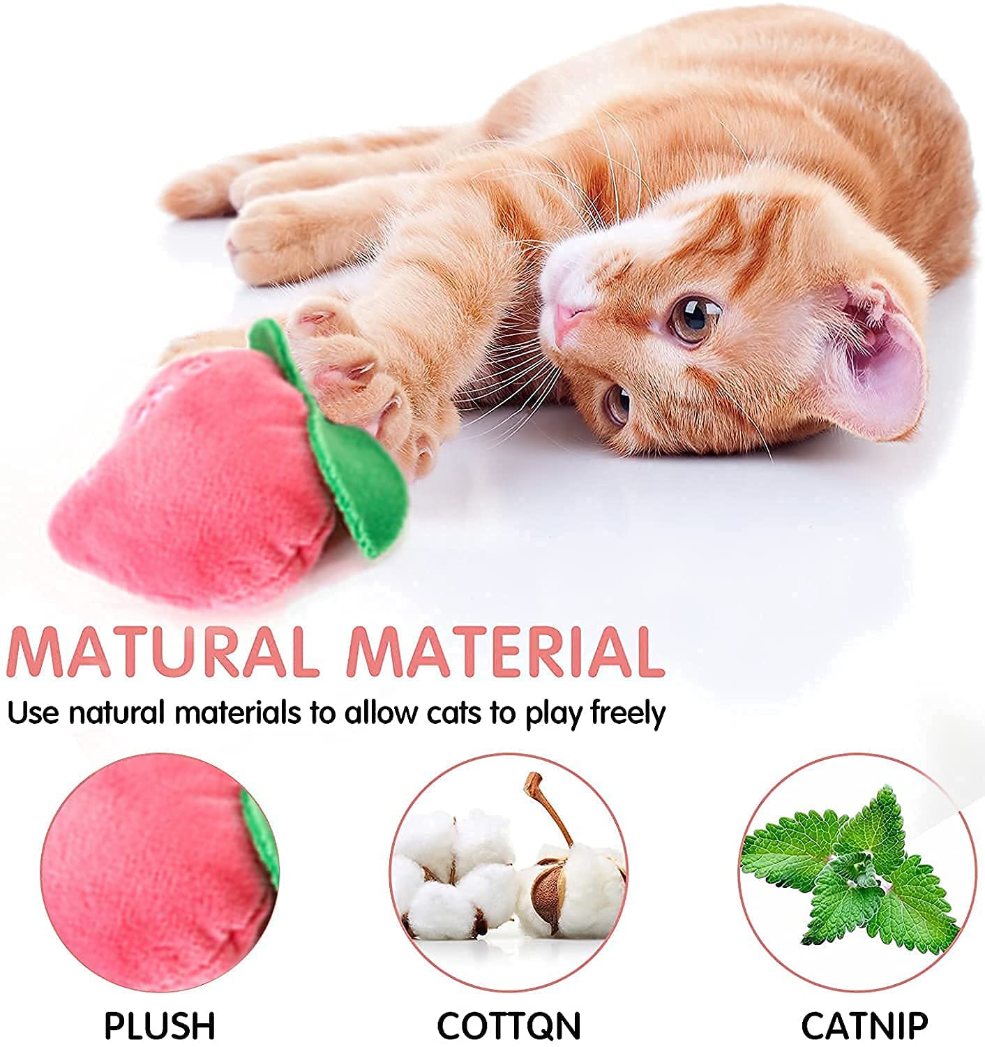 Azoffyiu Cat Toys, Interactive Cat Toy For Indoor Cats, Soft And Durable Crinkle Sound Catnip Toys, Catnip Filled Mouse Cat Teet