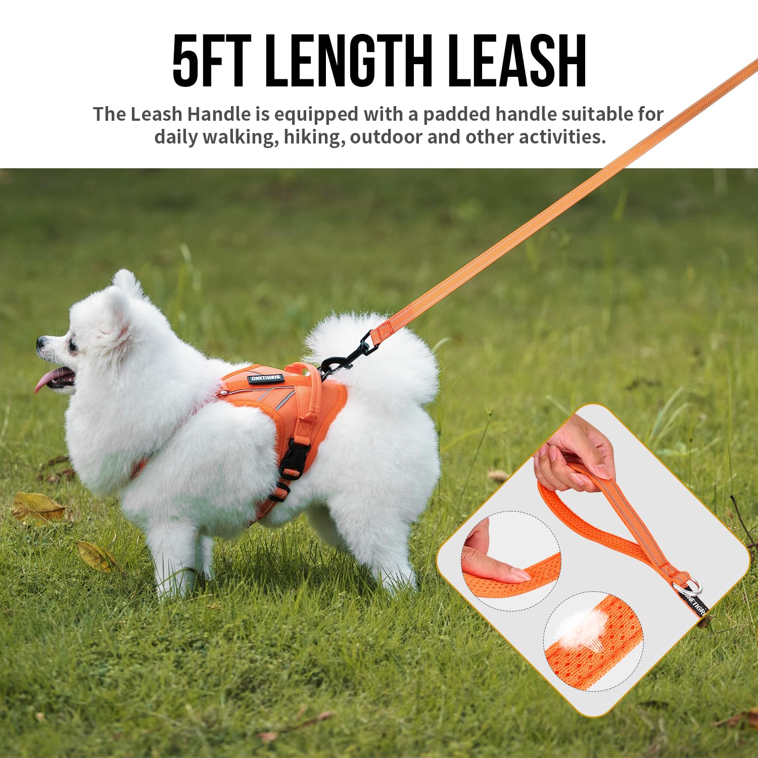 Onetigris Dog Harness With Leash Set, No Pull Adjustable Reflective Step-In Puppy Harness With Thickened Padded Antz Vest For Ex