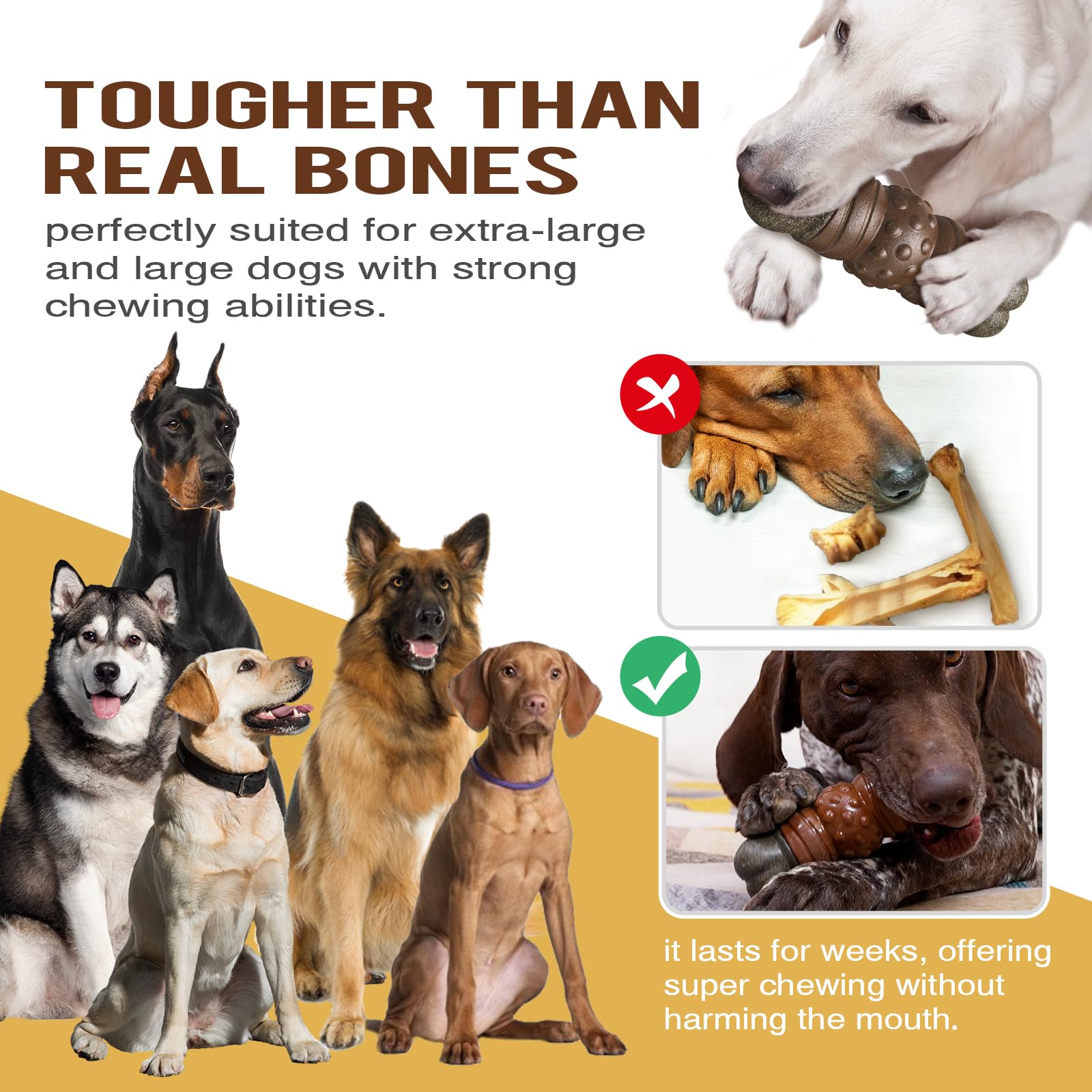 Punkykom Dog Squeak Toys For Aggressive Chewers,Cleaning Teeth,Toy Bone Chew Toy,Relieving Boredom, Interacting For Large And Me