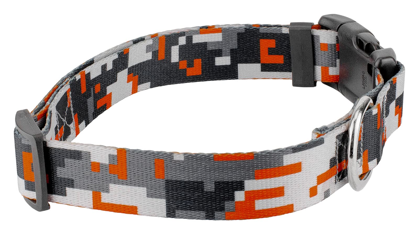 Country Brook Petz - Deluxe Orange Digital Camo Dog Collar Limited Edition - Camouflage Collection Featuring Rugged Designs (1/2