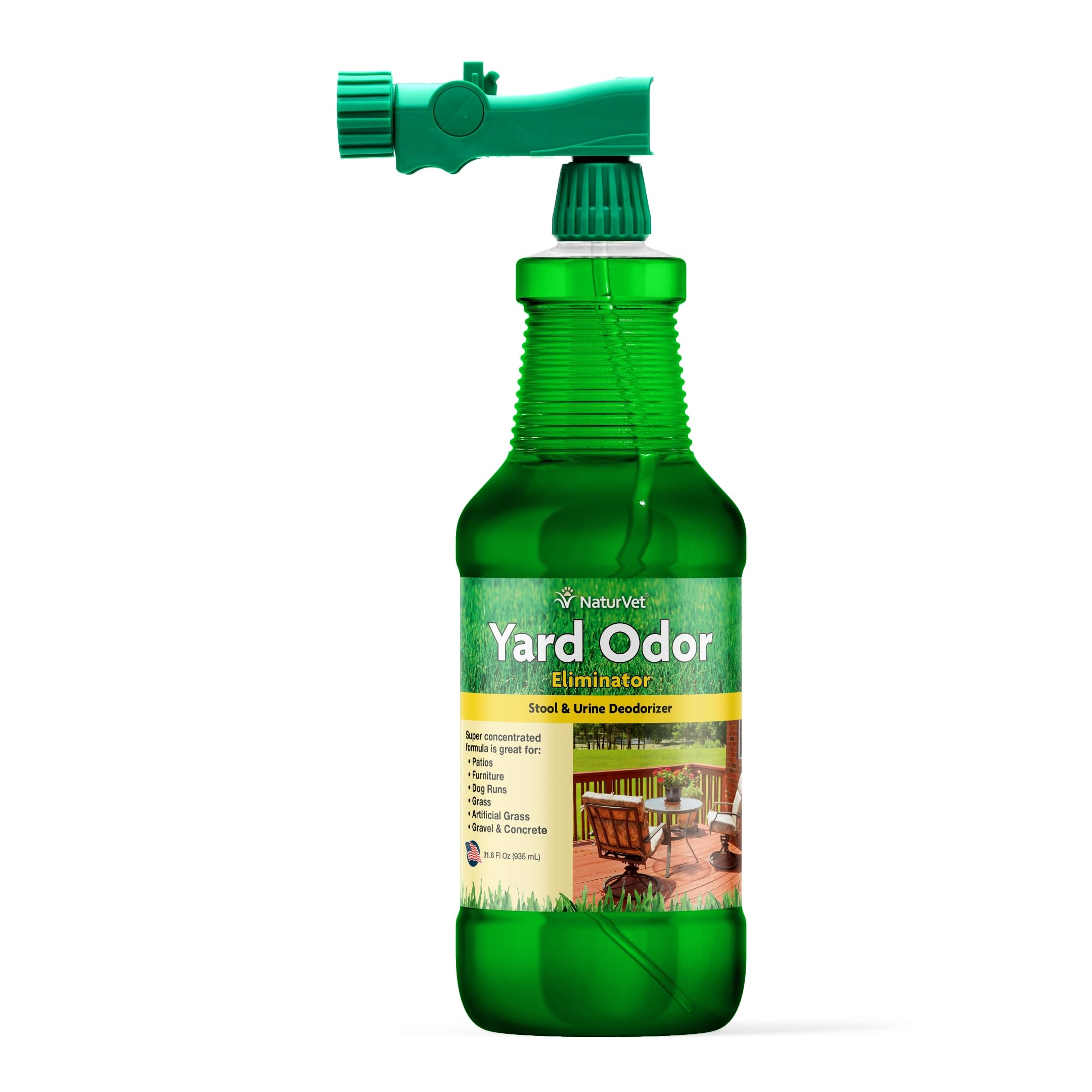 Naturvet - Yard Odor Eliminator - Eliminate Stool And Urine Odors From Lawn And Yard - Designed For Use On Grass, Plants, Patios, Gravel, Concrete & More - 31.6 Oz Ready-To-Use With Nozzle
