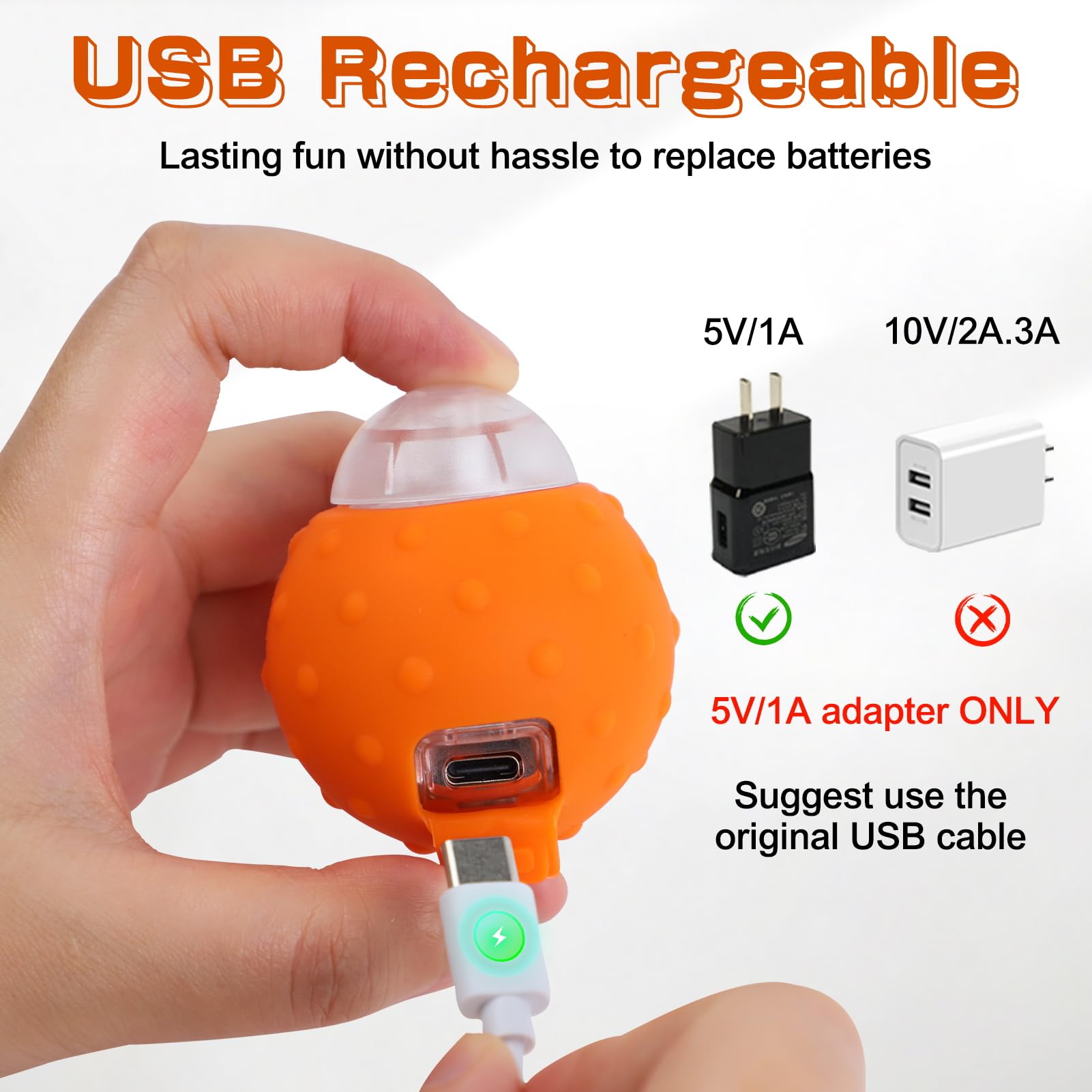 Waaiio Interactive Cat Toy Ball, Touch Activated Cat Toys For Indoor Cats With Chirping Bird, Automatic Rolling Ball, Rechargeab