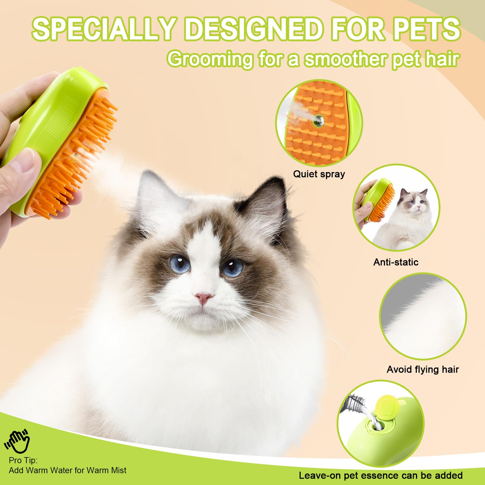 Wopqaem Dog Brush For Shedding Short Long Haired Cats, 5 In 1 Pet Grooming Kit For Small Medium & Large Animals. Removes Loose F