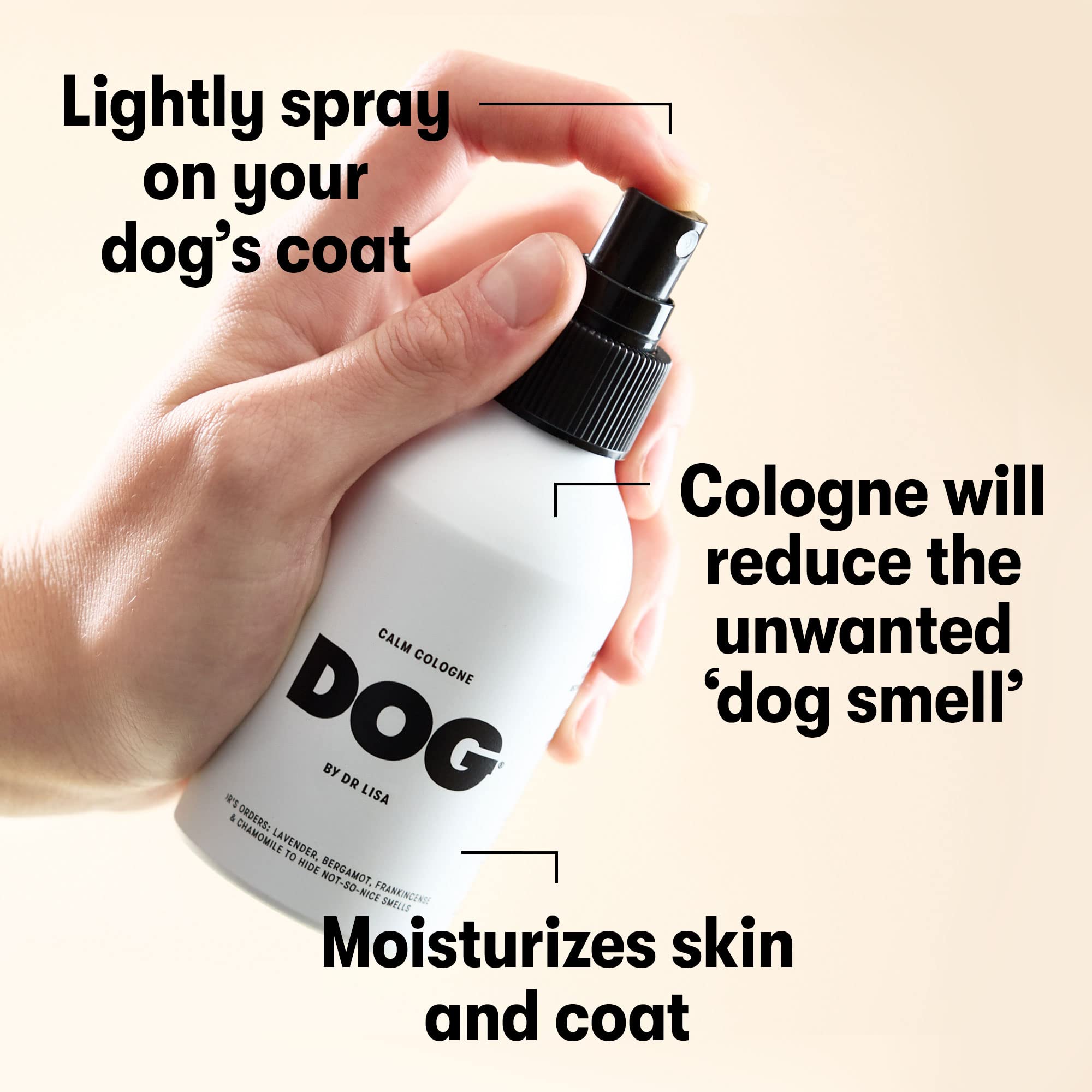 DOG by Dr Lisa - Calm Cologne - With Lavender, Bergamot, Frankincense & Chamomile - Natural Dog Perfume - Pet Deodorant Spray -