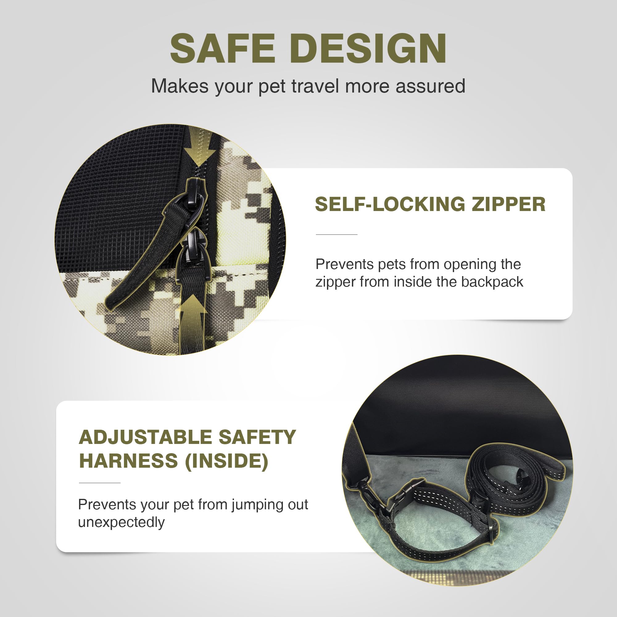 Foldable Cat Backpack Carrier, Dog Backpack Carrier For Small Dogs Cats Up To 12 Lbs, Three-Sided Breathable Pet Backpack With S