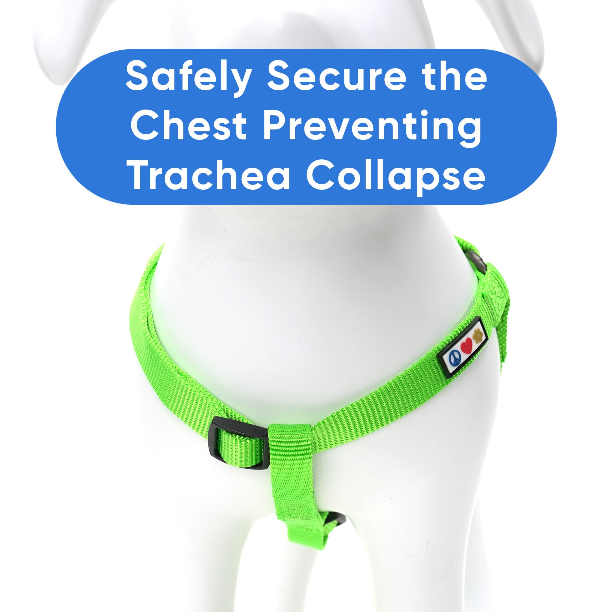 Pawtitas Solid Color Step-In Dog Harness - Green, Large, For Puppy & Dog Training & Walking