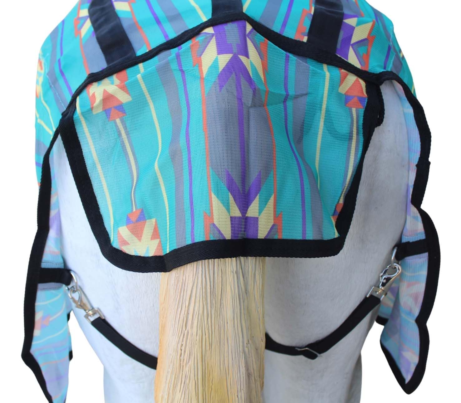 Challenger 84'' Horse Mesh Summer Scrim Sheet Flysheet Spring Airflow Neck Teal Aztec 73113