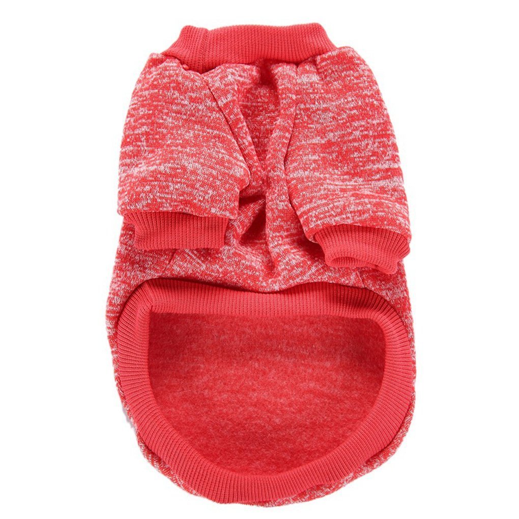 Chborless Pet Dog Classic Knitwear Sweater Warm Winter Puppy Pet Coat Soft Sweater Clothing For Small Dogs (S, Red)