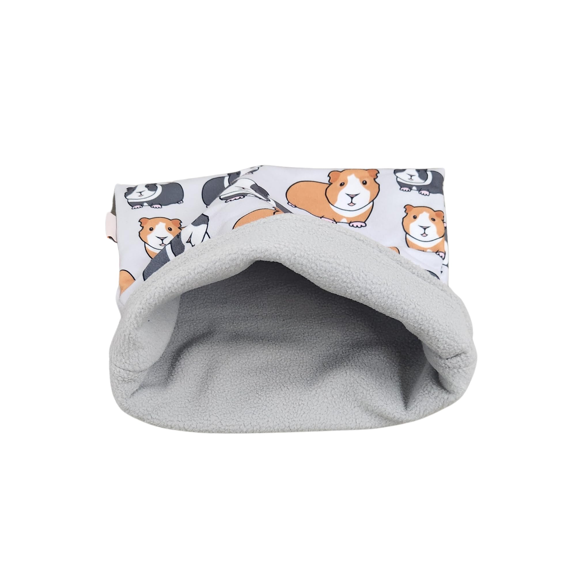 Tater Pets Snuggle Sack For Guinea Pigs Bed Pad Cuddle Sack Sleeping Bag (12''X12'')(Guinea Pigs On Gray)