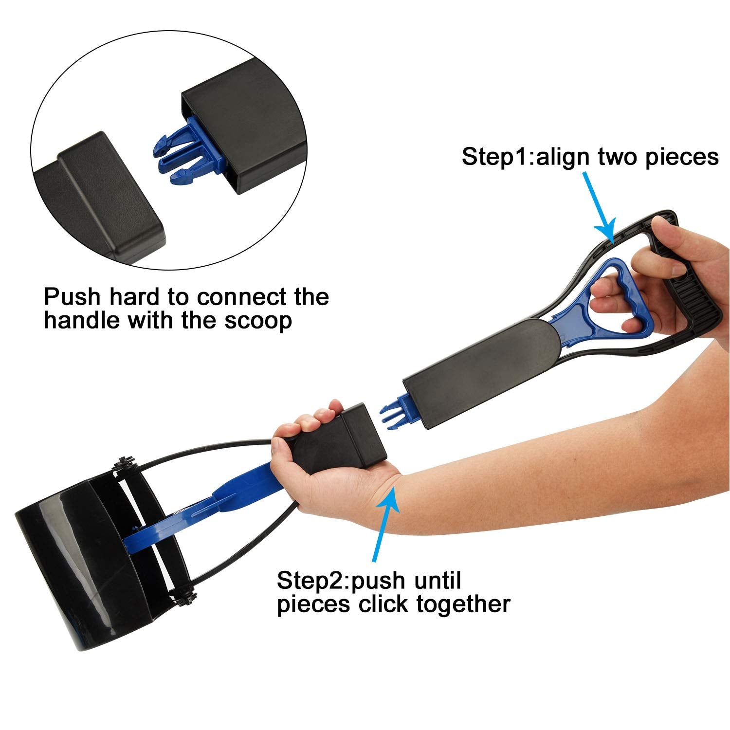 Petinccn Pooper Scooper Long Handle Top Paw Jaws Poop Scoop Dog Sanitary Waste Pickup Removal For Small,Medium, Large, Xl Pets Waste Bag Holder Feces Remover Portable Heavy Duty Disposer With Bags