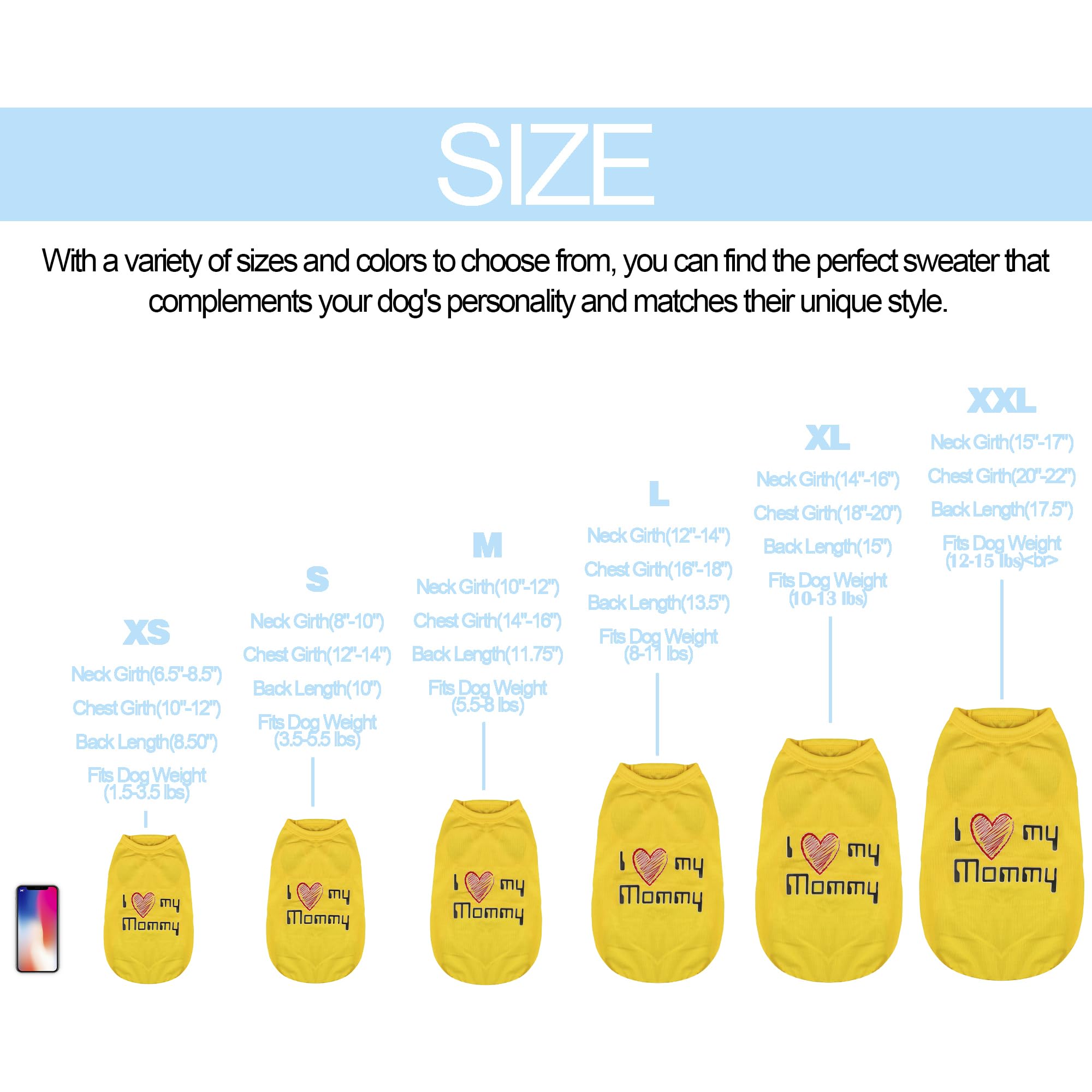 Paiaite Expressive Pet Vest: 4PCS Sleeveless Dog Shirt with 'I Love My Mommy' Slogan, Ideal for Chihuahuas, Poodles, Yorkies, an