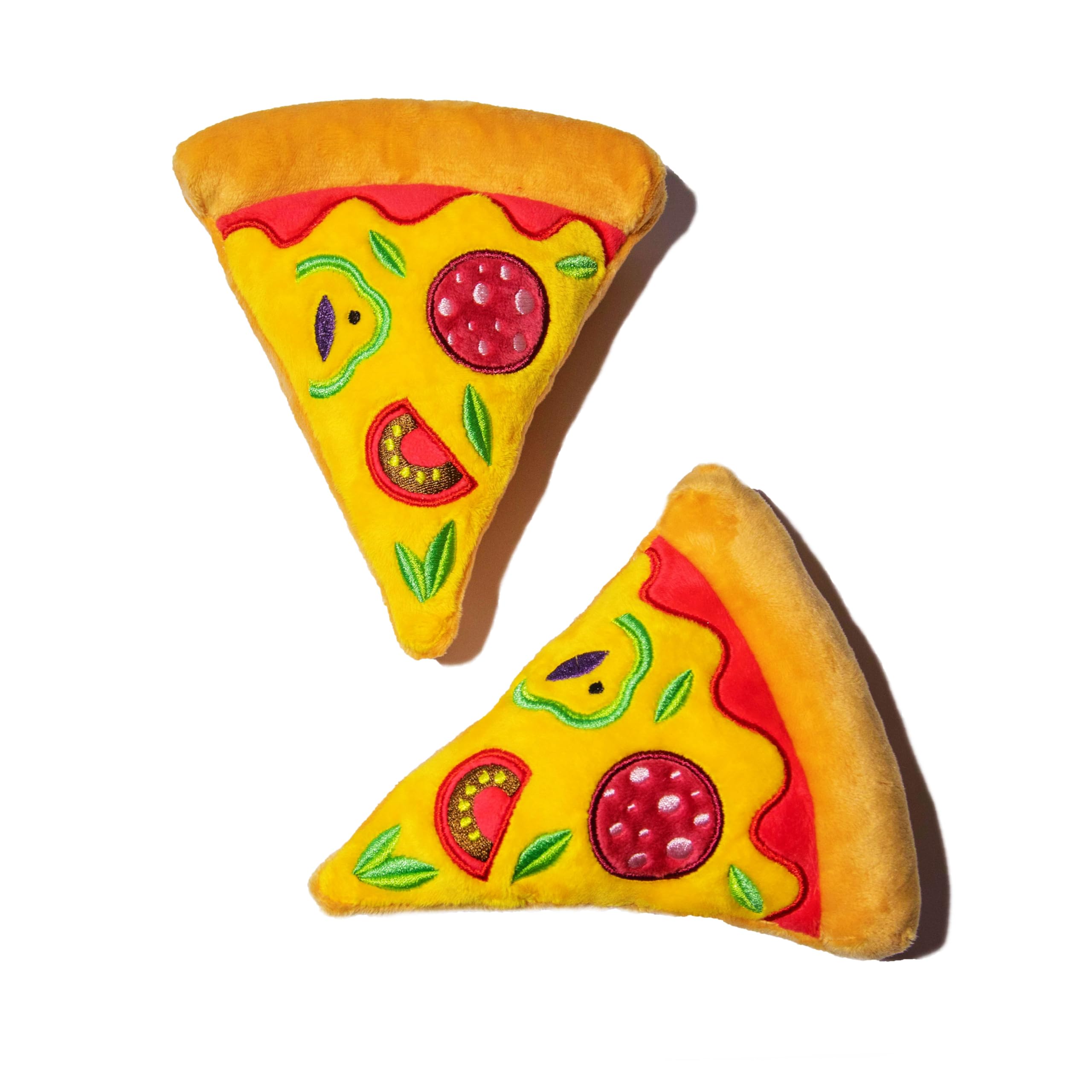 Glow Pups Pizza Dog Toy Unique Pizza Slice Design, Squeaky For