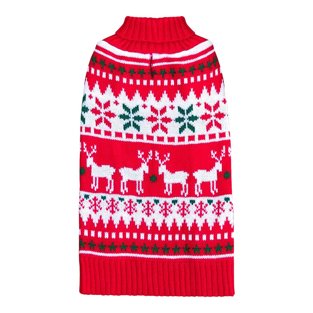 Kyeese Christmas Dog Sweaters For Small Dogs Snowflake Reindeer Dog Sweater With Leash Hole Ugly Dog Holiday Sweater Pet Sweater