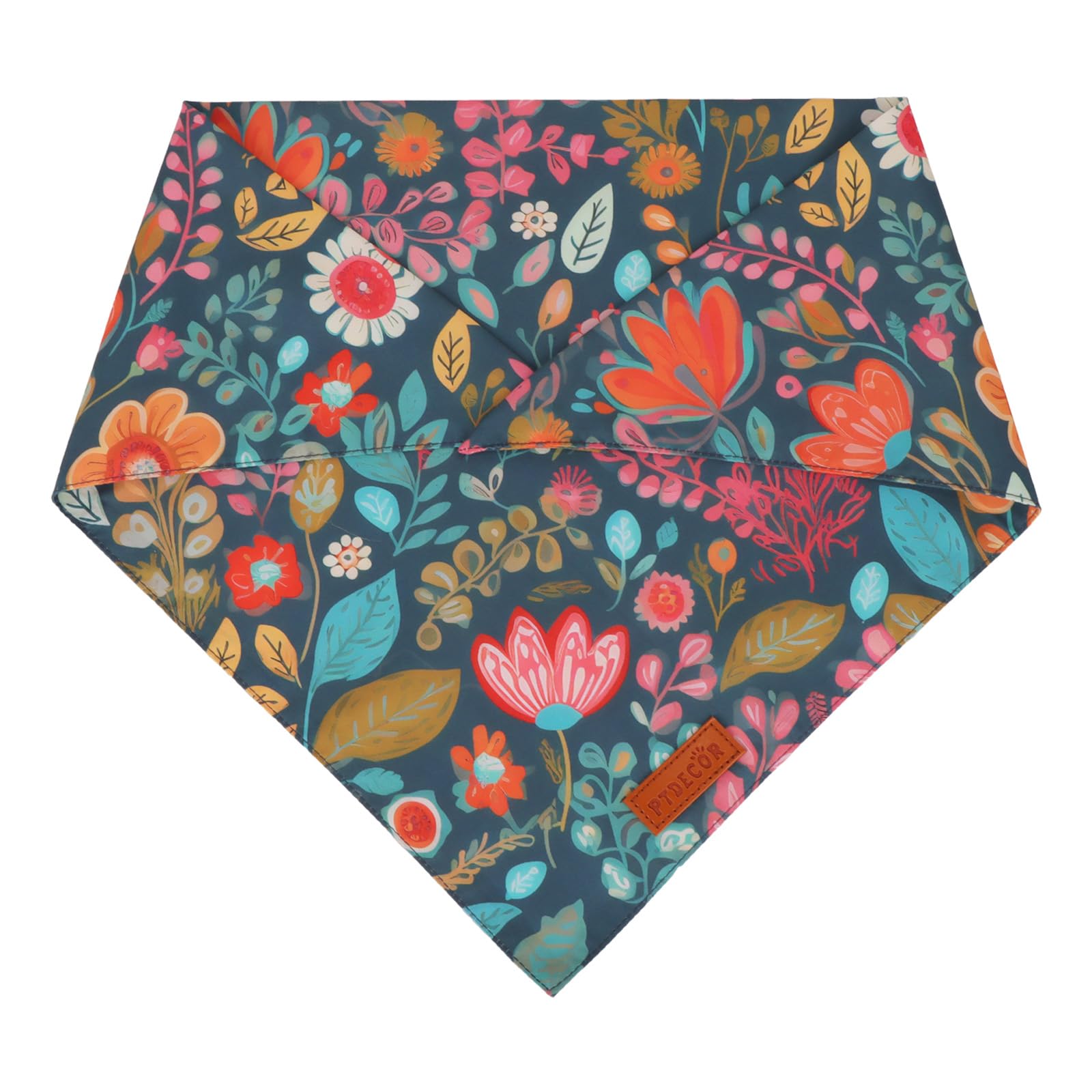 Ptdecor Flower Dog Bandana,2 Pcs Floral Reversible Dog Scarf, Multi Size, Triangle Pet Bandanas For Small Dogs (Flower, Small)