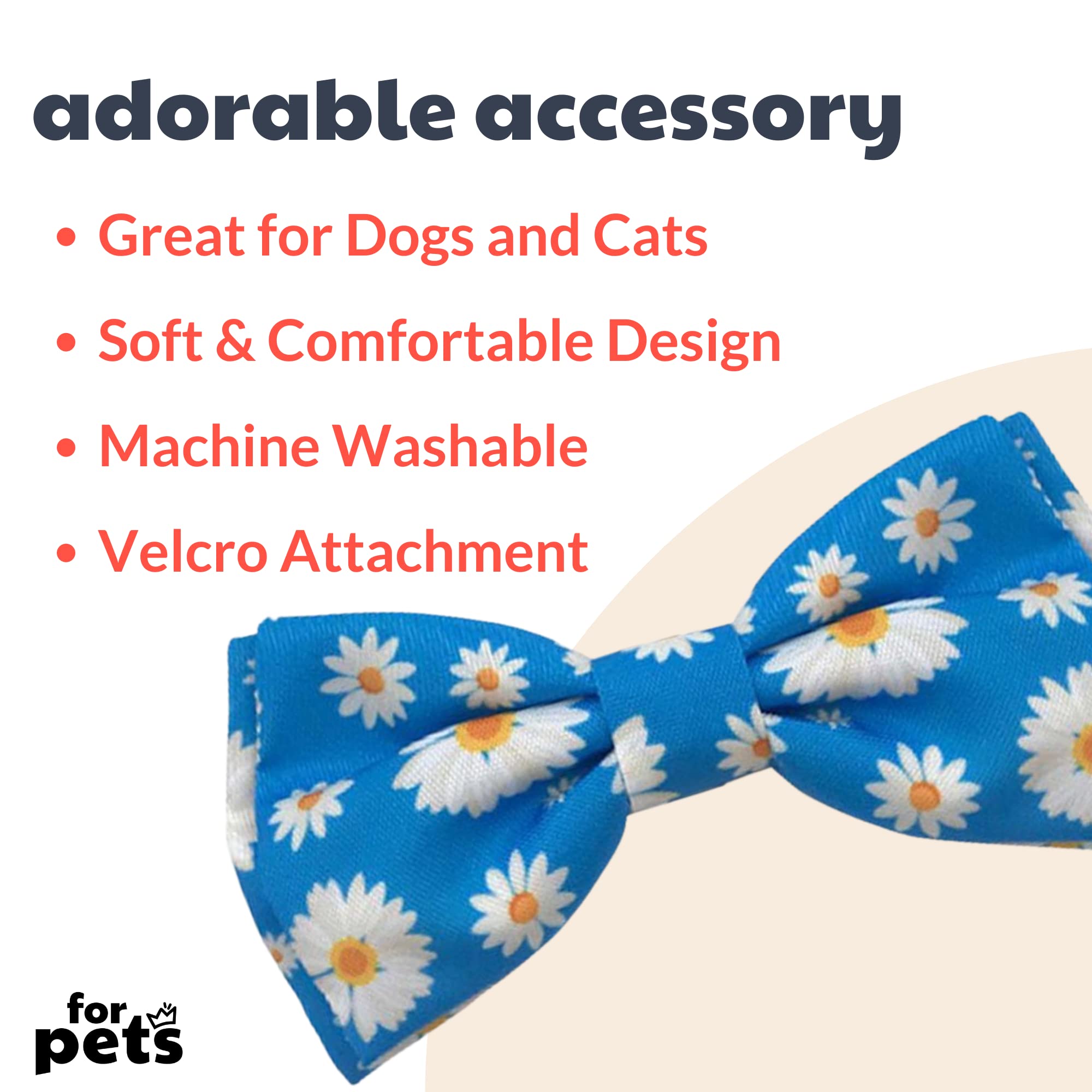 Huxley & Kent Bow Tie For Pets | Flower Child (Extra-Large) | Easter Spring Bow Tie Collar Attachment | Bow Ties For Dogs & Cats | H&K