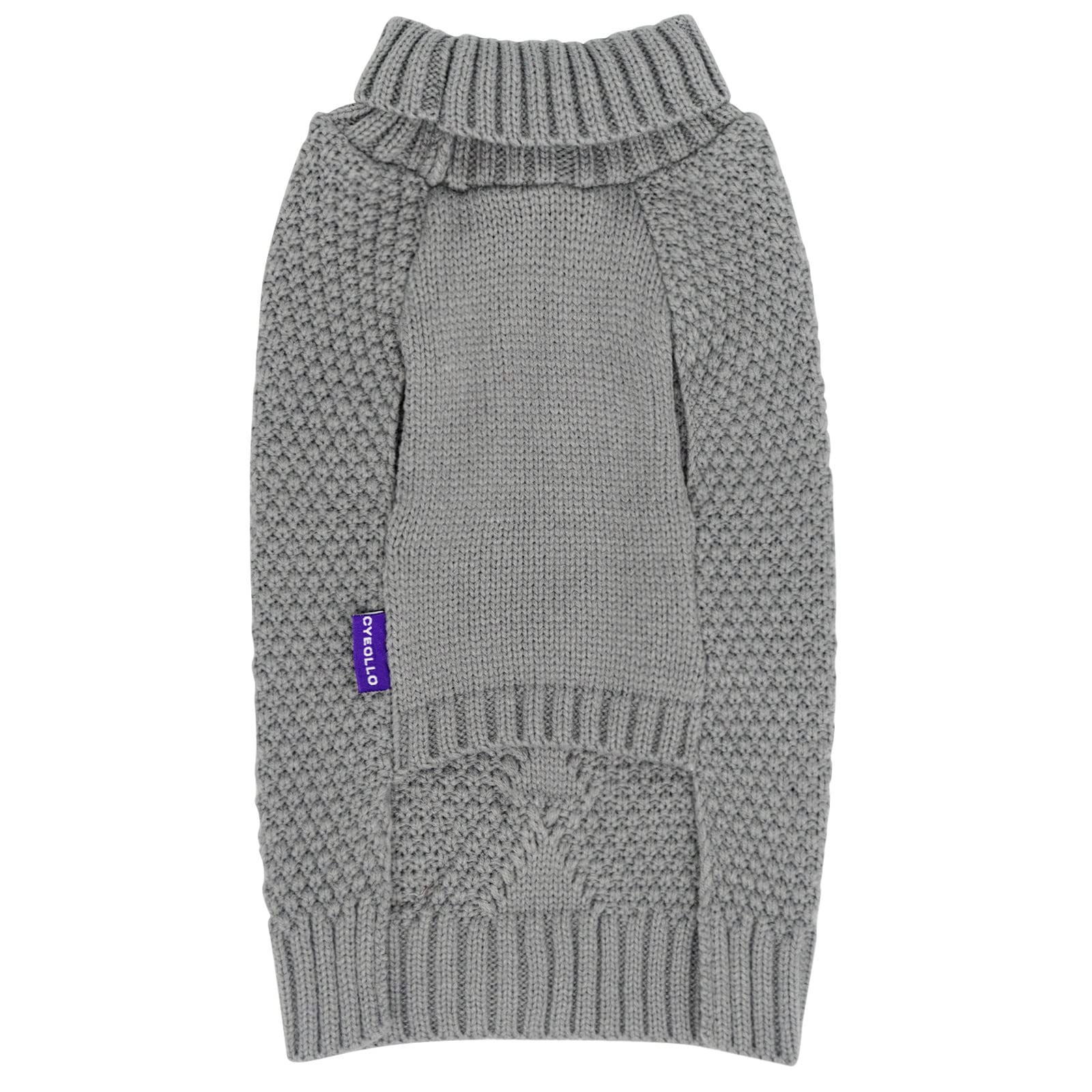 Cyeollo Dog Sweater Turtleneck Knitted Sweaters With Leash Hole Soft Knitwear Warm Dog Clothes For Medium Dogs