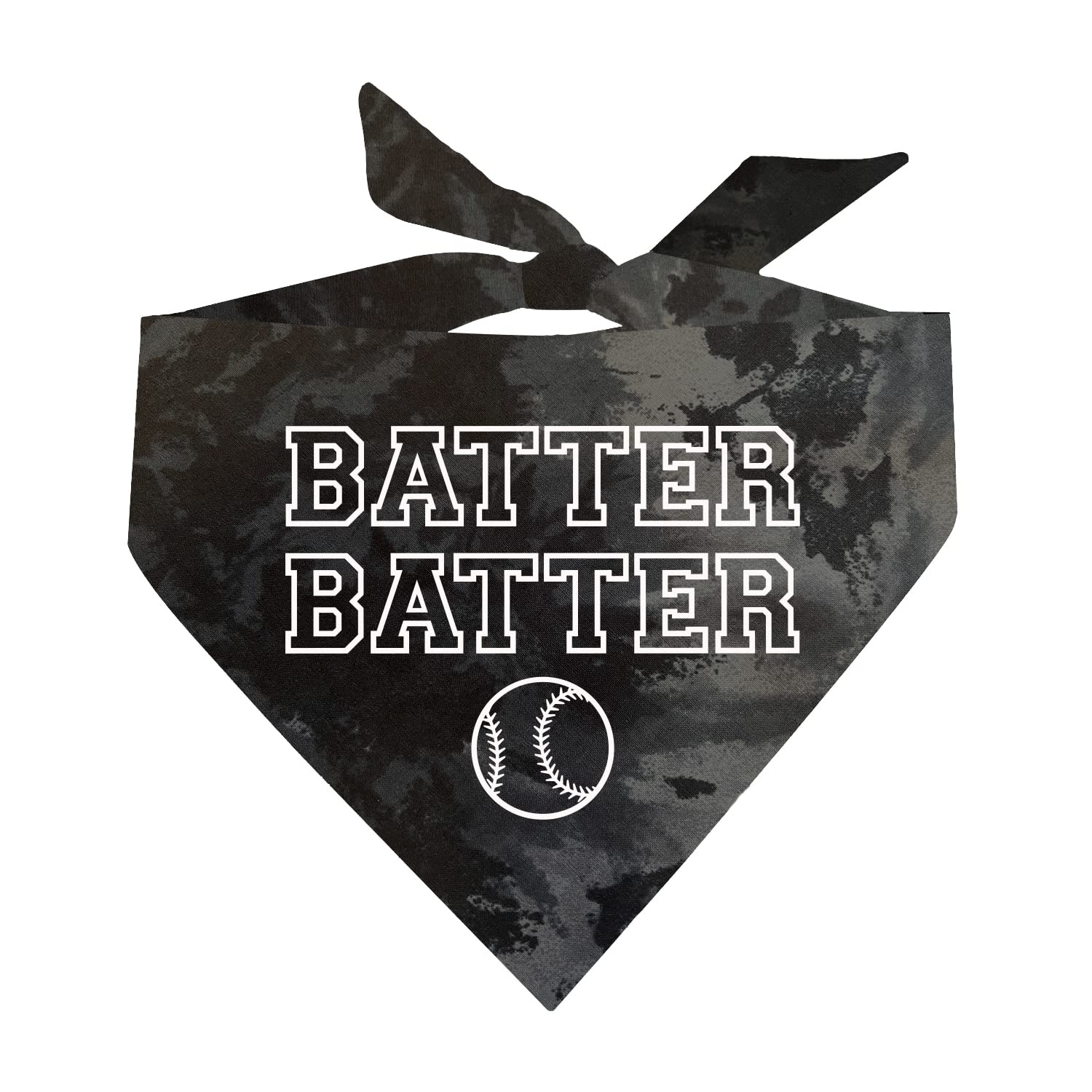 Batter Batter Baseball Dog Bandana (1050 Black Scrunch, One Size)