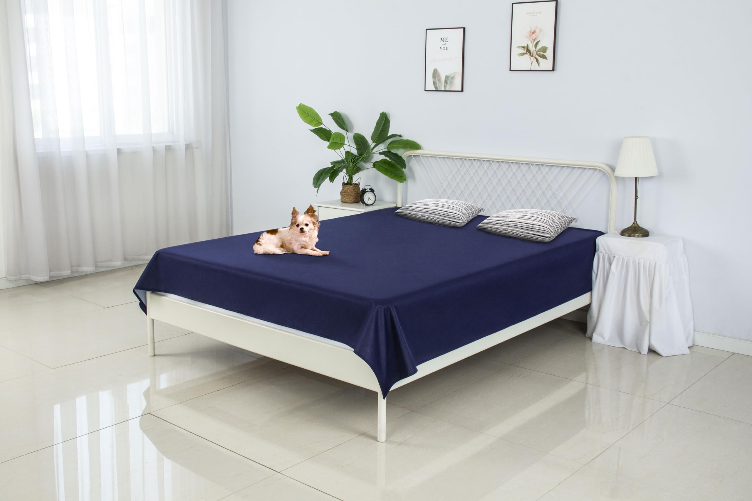 SILLY LEGACY Thin Reversible Waterproof Protective Cover or Liner for Bed or Couch, for Dogs and Cats, Babies; Incontinence, Dir