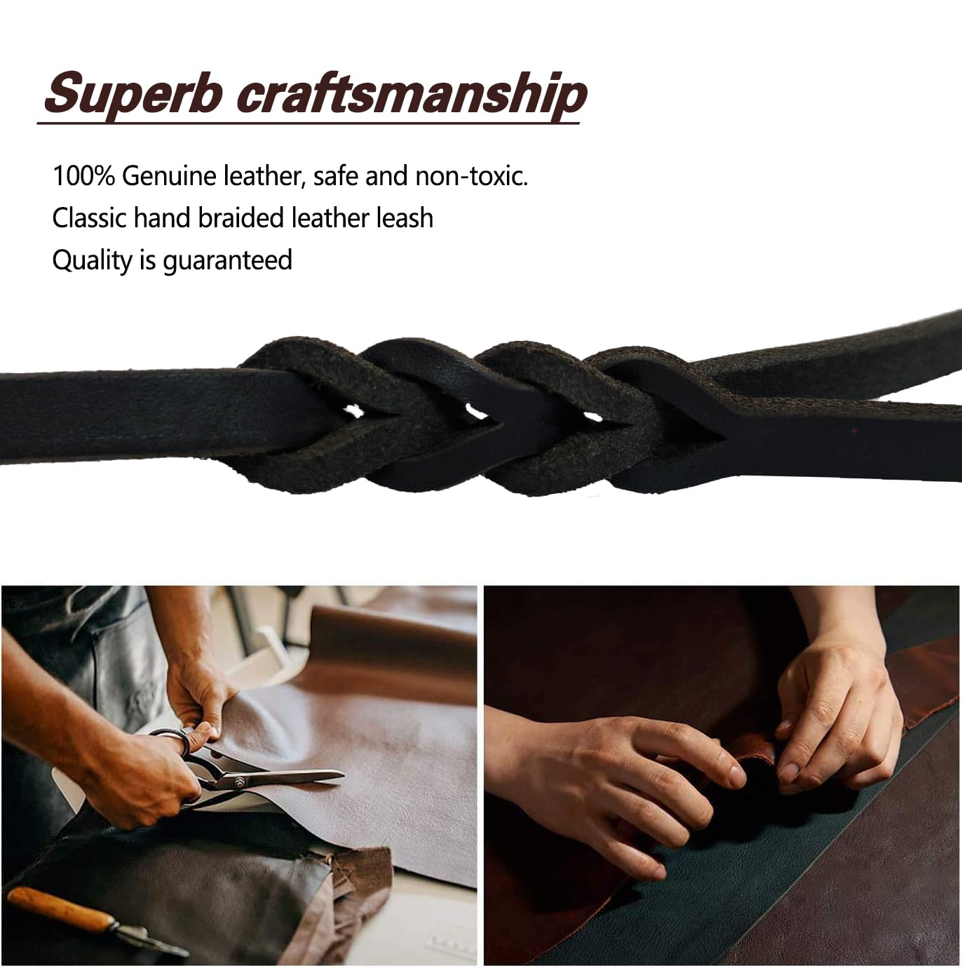 Lwbmg Leather Dog Leash For Small Dogs 6Ft,Thin Leather Braied Dog Leash, Soft Genuine Leather Dog Training Leash For Small & Me