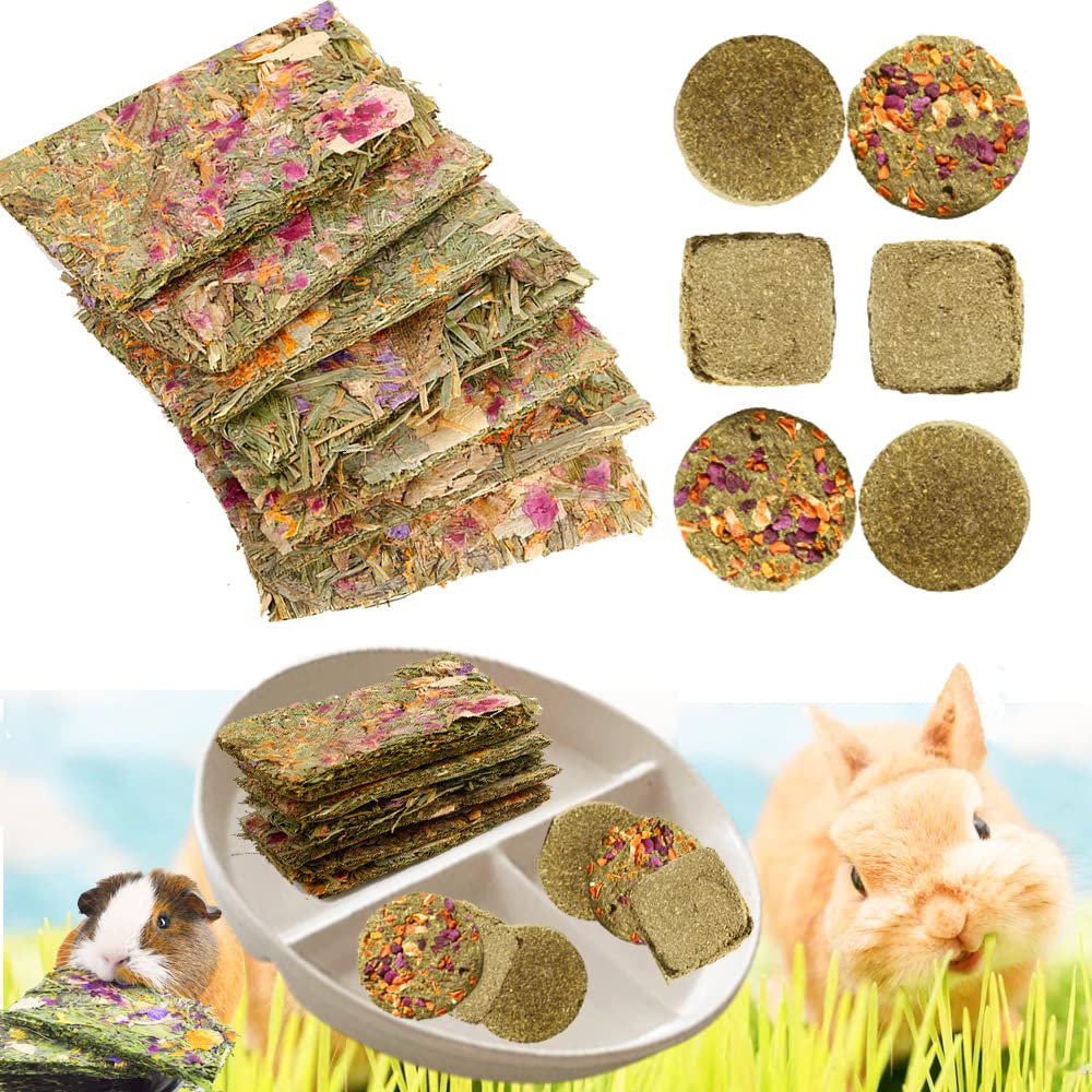 Abizoo Rabbit Treat,Natural Molar Timothy Hay Herbal Floral Scent Snack Chew Toys Gift for Bunny Chinchillas Hamster Gerbils,12 