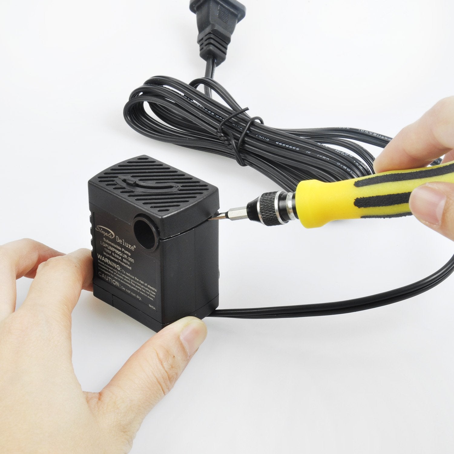 Simple Deluxe 80 GPH Submersible Pump with Adjustable Intake & 6 Waterproof Cord for Hydroponics, Aquaponics, Fountains, Ponds,